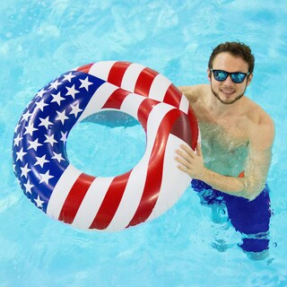 Foto 4 | Tubo Inflable Para Piscina Swimline Con Bandera Estadounidense De 36 Cm (paquete De 8) - Venta Internacional.