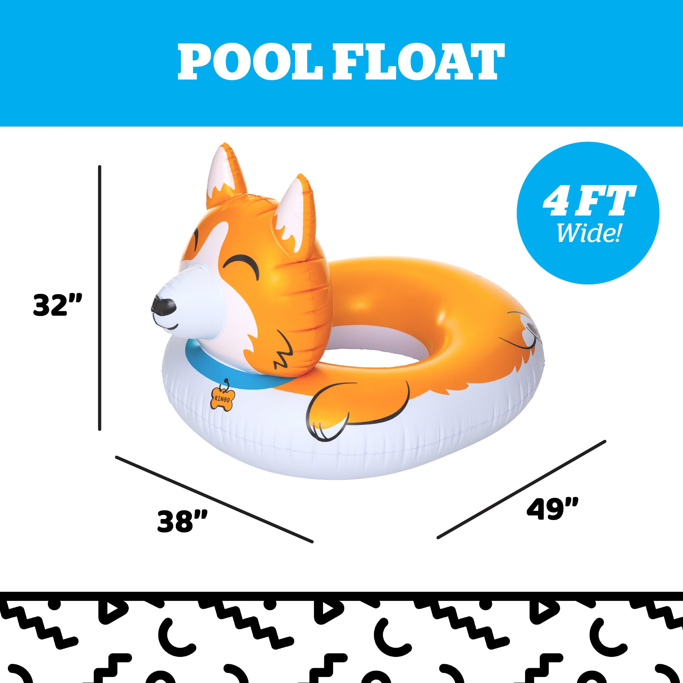 Foto 4 pulgar | Pool Float Bigmouth Inc., Bonito Perro Corgi Con Forma De Más De 1,2 M De Ancho - Venta Internacional.