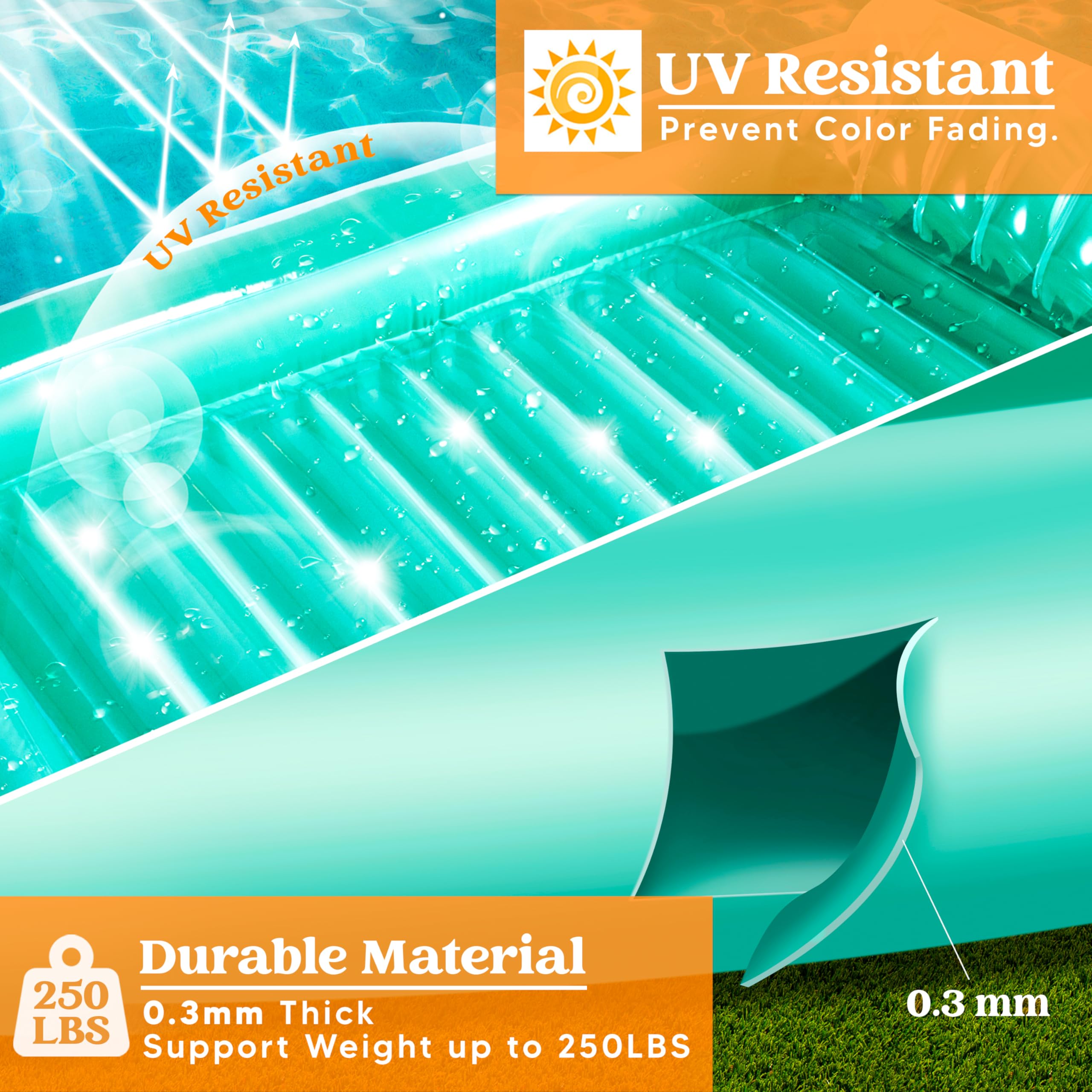 Foto 4 | Tina Bronceadora Inflable Para Piscina, Salón, Flotador, Con Forma De Espiral, Color L, Cian - Venta Internacional.