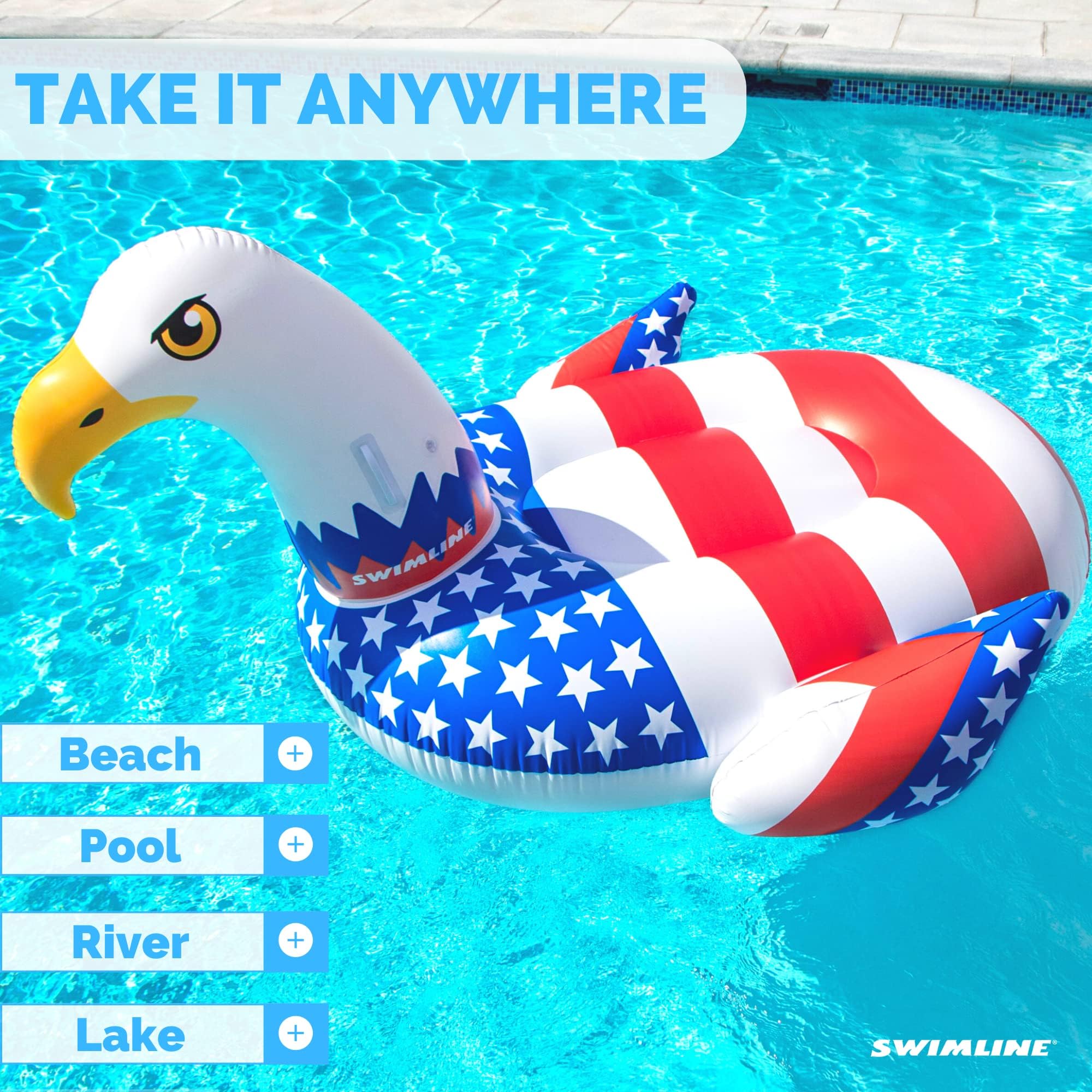 Foto 6 pulgar | Piscina Flotante Swimline Original 90700, Hinchable Americana Eagle - Venta Internacional.