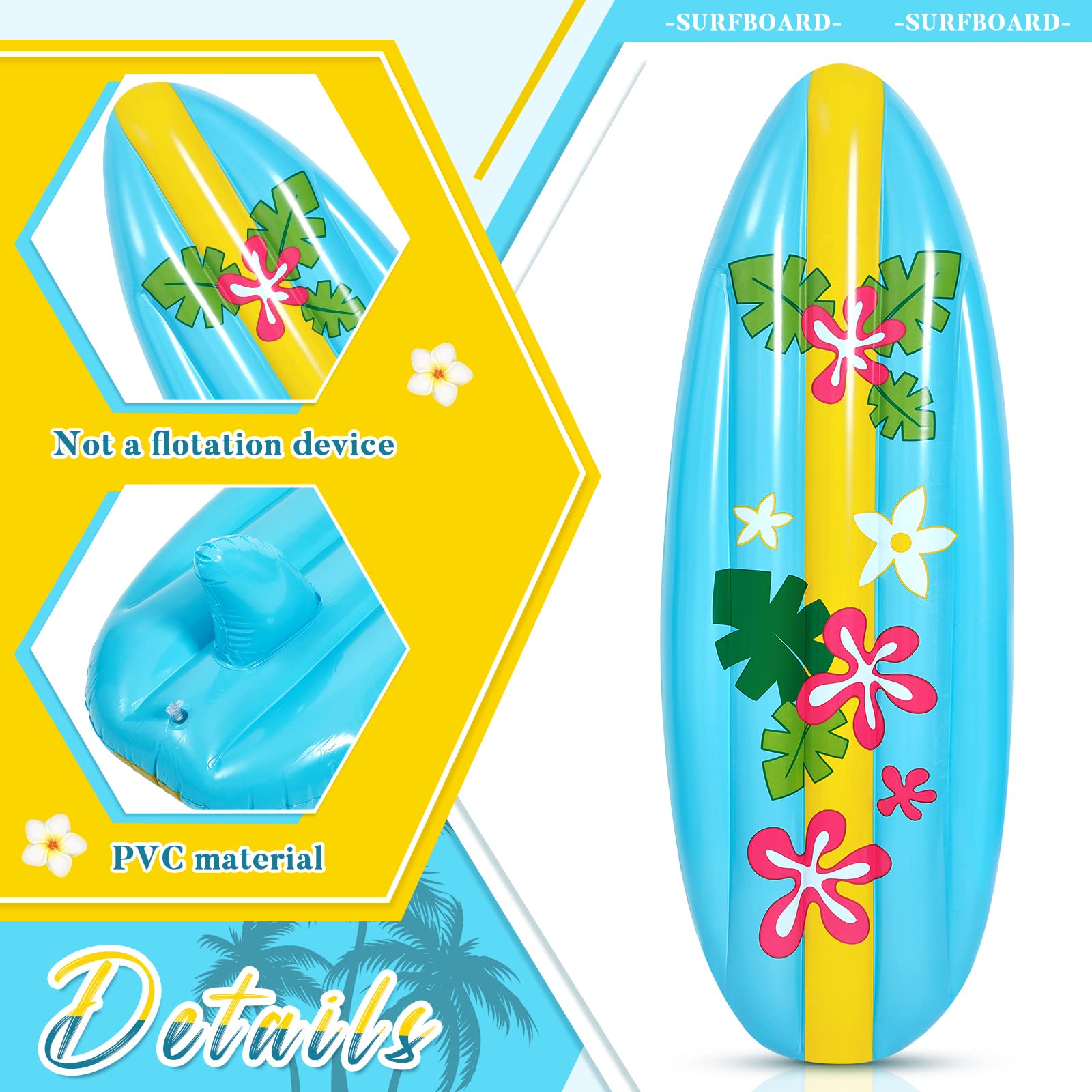 Foto 4 pulgar | Tabla De Surf Inflable Cunhill Para Playa, Piscina, Luau Party, 5 Pies - Venta Internacional.