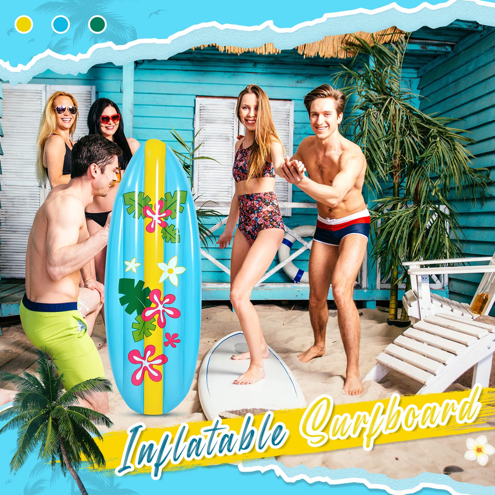 Foto 6 pulgar | Tabla De Surf Inflable Cunhill Para Playa, Piscina, Luau Party, 5 Pies - Venta Internacional.