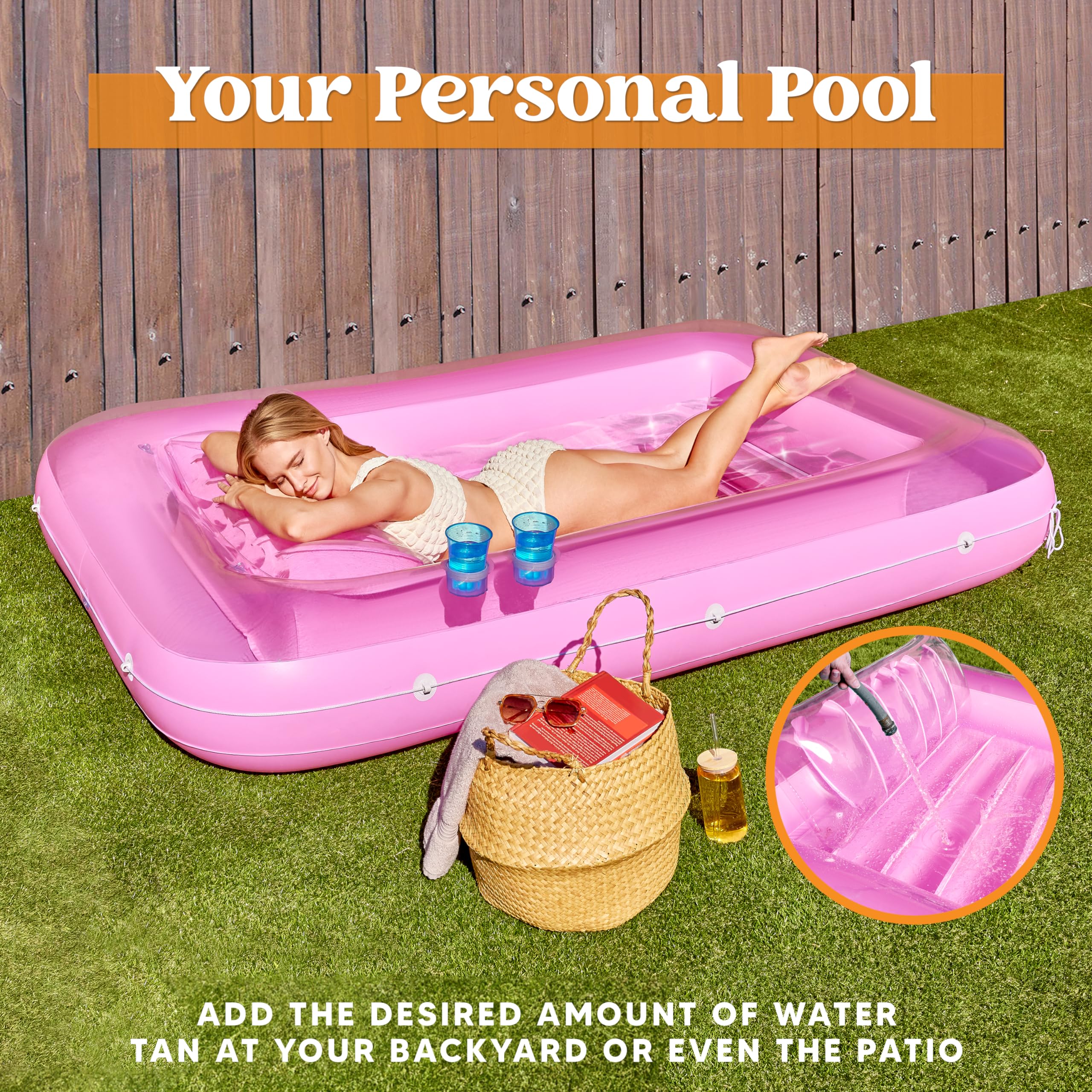 Foto 4 pulgar | Flotador Inflable Para Broncearse En La Piscina, Salón, Sloosh, Xl, Color Rosa, 85 X 57 Cm - Venta Internacional.