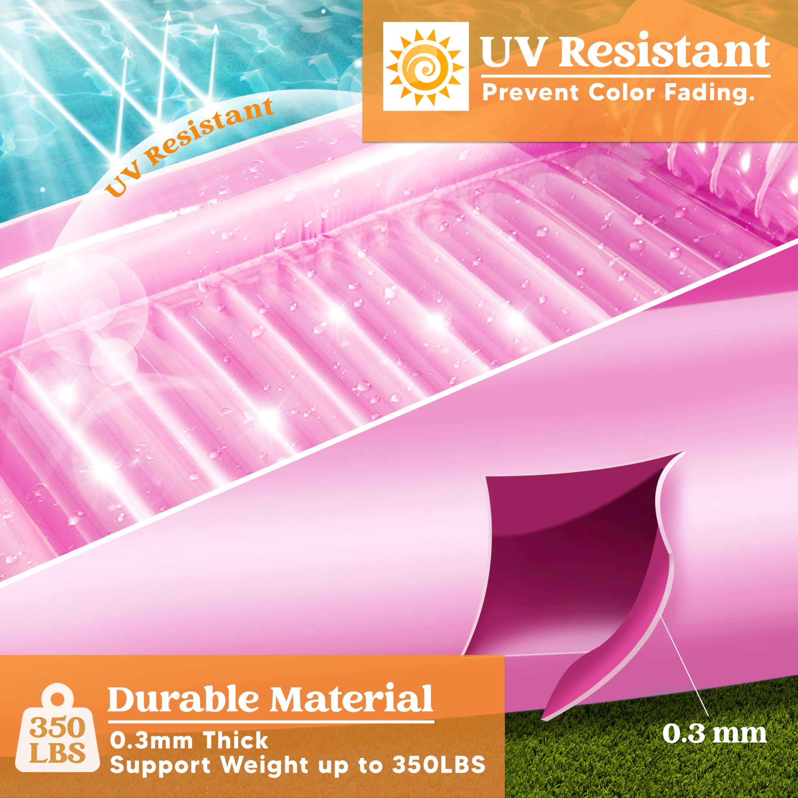 Foto 5 pulgar | Flotador Inflable Para Broncearse En La Piscina, Salón, Sloosh, Xl, Color Rosa, 85 X 57 Cm - Venta Internacional.