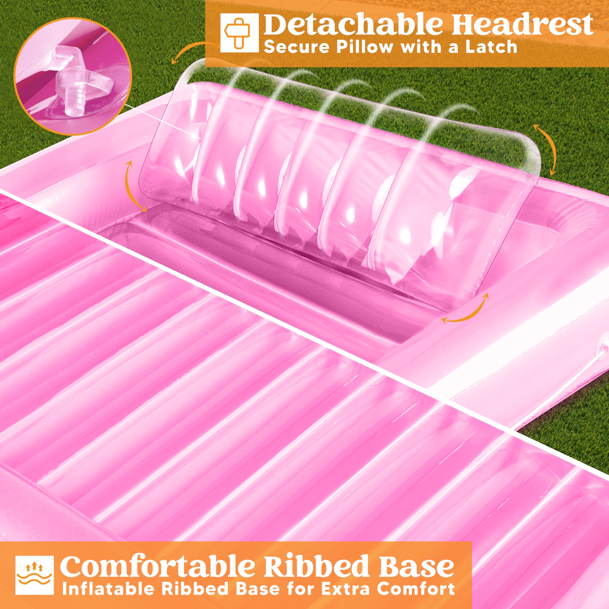 Foto 6 pulgar | Flotador Inflable Para Broncearse En La Piscina, Salón, Sloosh, Xl, Color Rosa, 85 X 57 Cm - Venta Internacional.