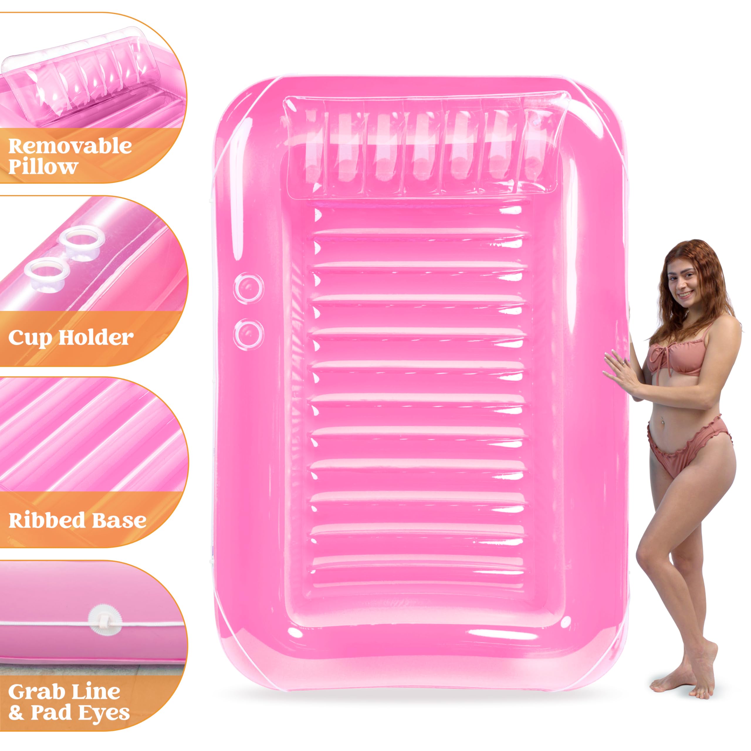 Foto 7 pulgar | Flotador Inflable Para Broncearse En La Piscina, Salón, Sloosh, Xl, Color Rosa, 85 X 57 Cm - Venta Internacional.