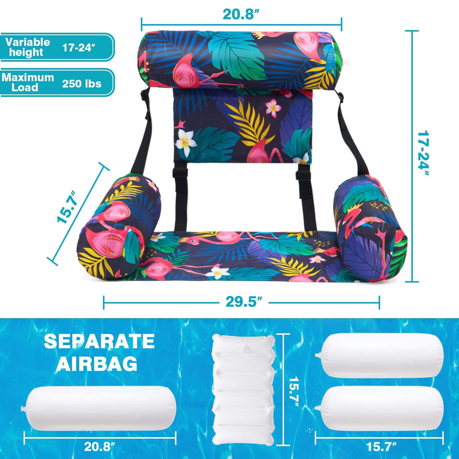 Foto 4 pulgar | Silla Flotante Para Piscina Wernnsai Con Plantas De Color Verde Flamenco Para Adultos - Venta Internacional.