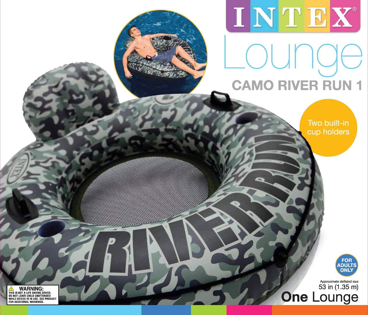 Foto 5 pulgar | Balsa Inflable De Tubo Flotante Intex Camo River Run I (paquete De 2) - Venta Internacional.