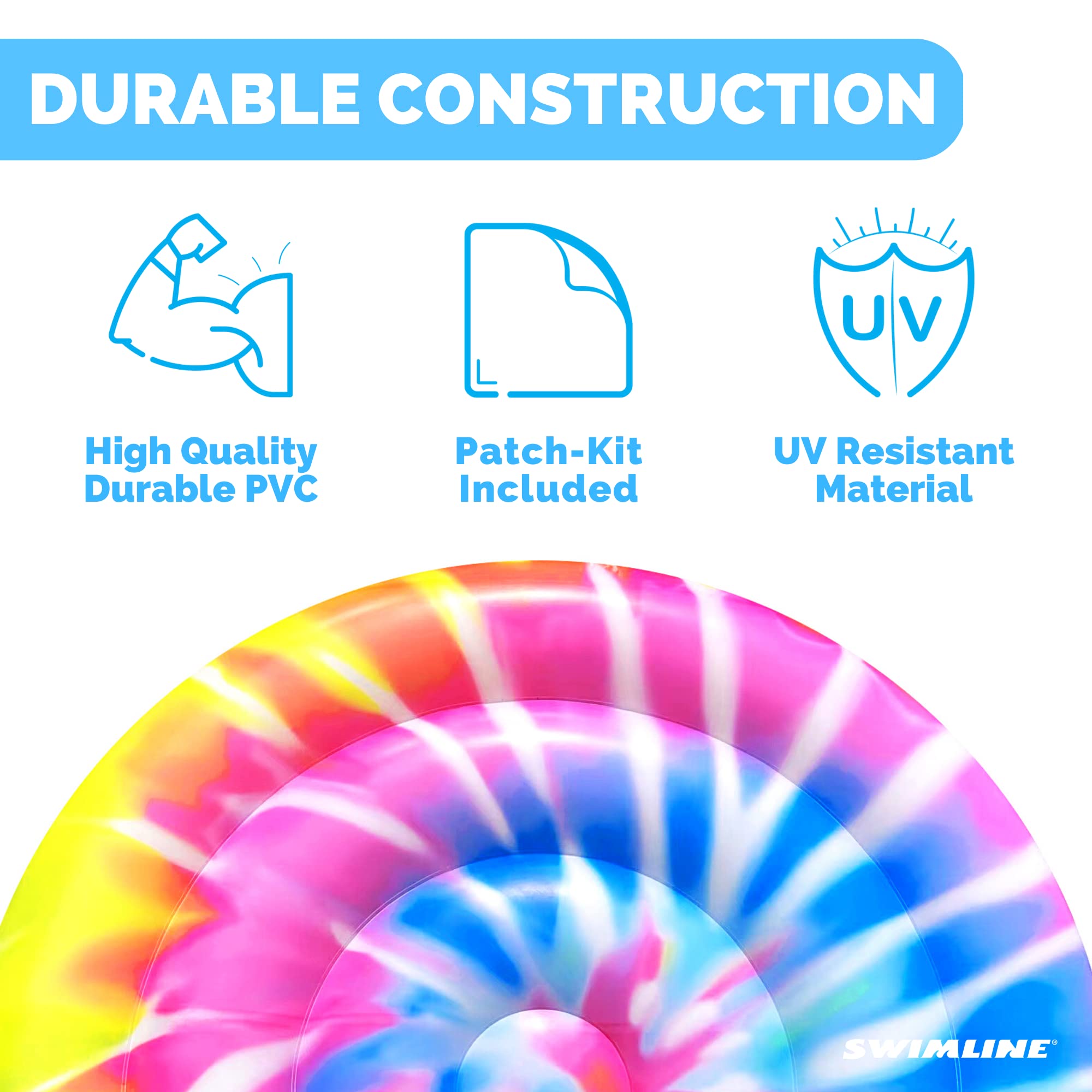 Foto 7 pulgar | Inflatable Island Swimline Tie Dye Spiral Tie Dye 165 Cm (90500) - Venta Internacional.