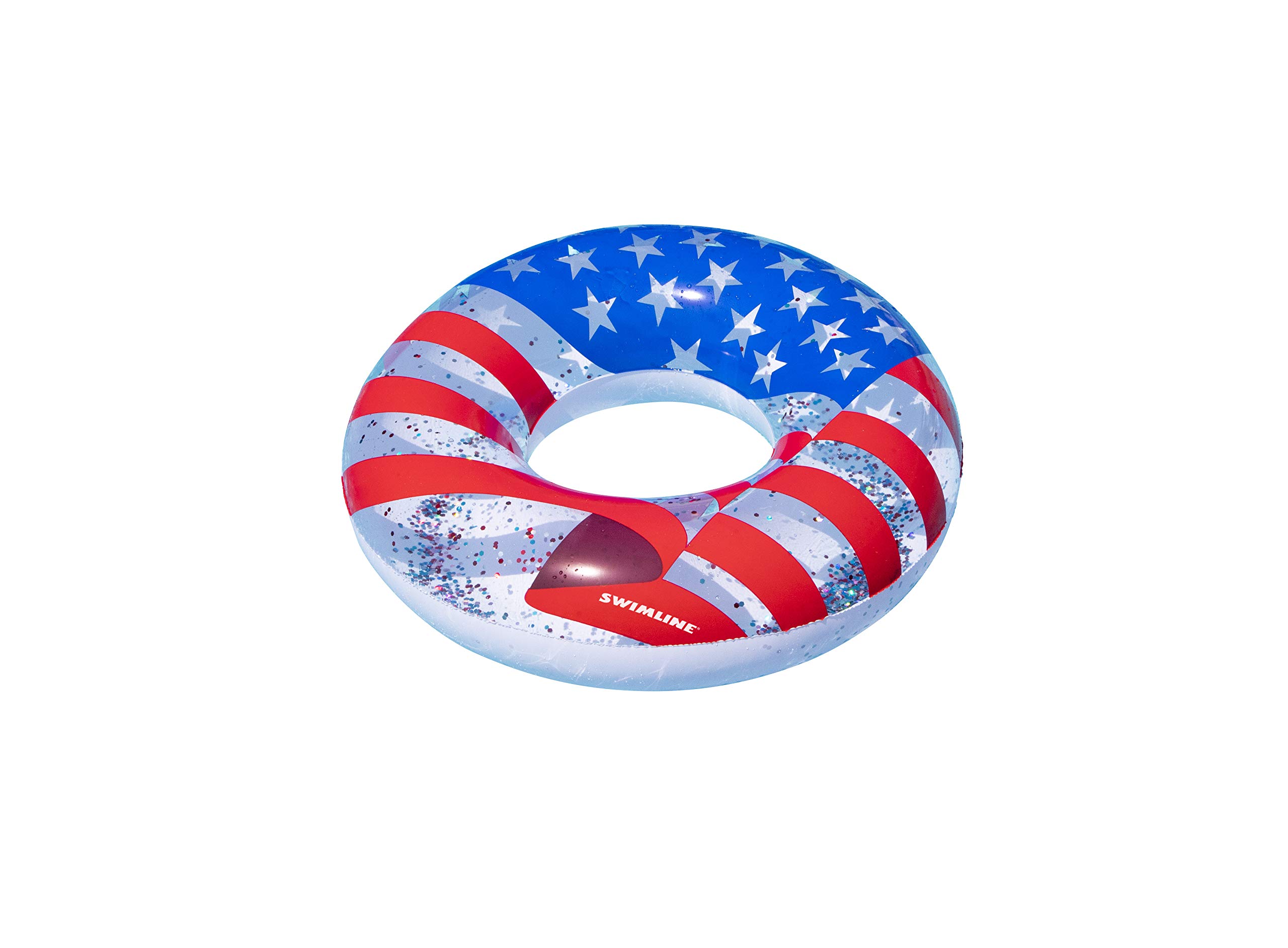 Anillo Inflable Para Piscina Swimline Americana Glitter Multicolor - Venta Internacional.