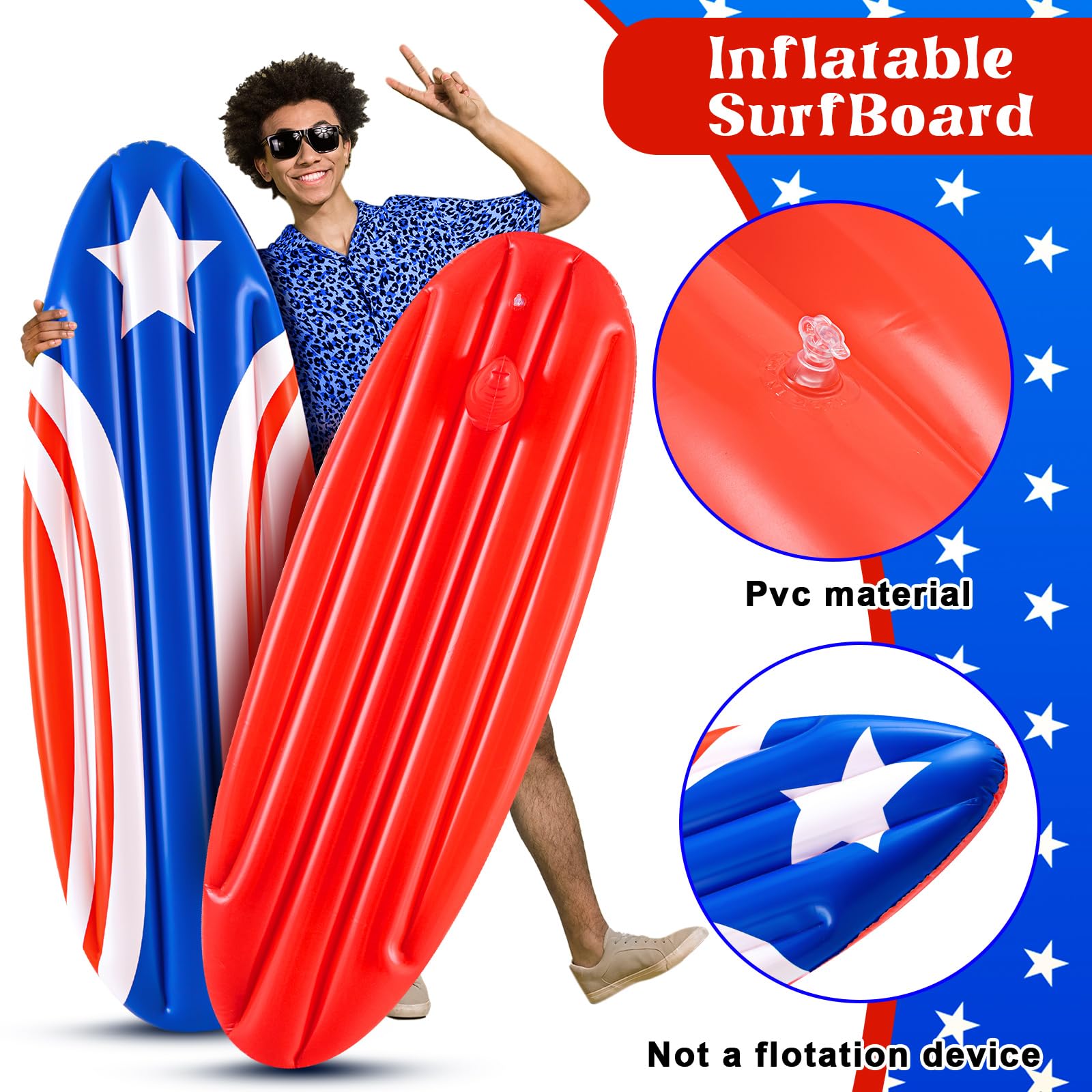 Foto 4 pulgar | Tabla De Surf Inflable Cunhill, Bandera Patriótica Estadounidense, 1 Pieza - Venta Internacional.