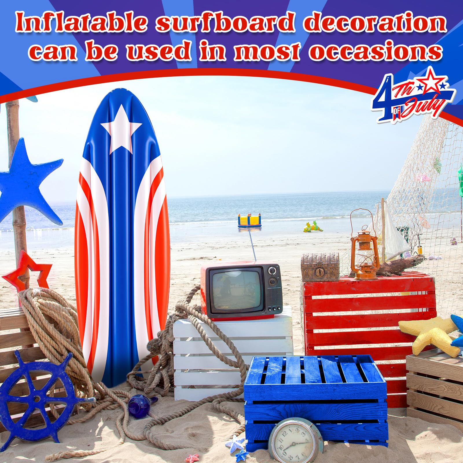 Foto 6 pulgar | Tabla De Surf Inflable Cunhill, Bandera Patriótica Estadounidense, 1 Pieza - Venta Internacional.