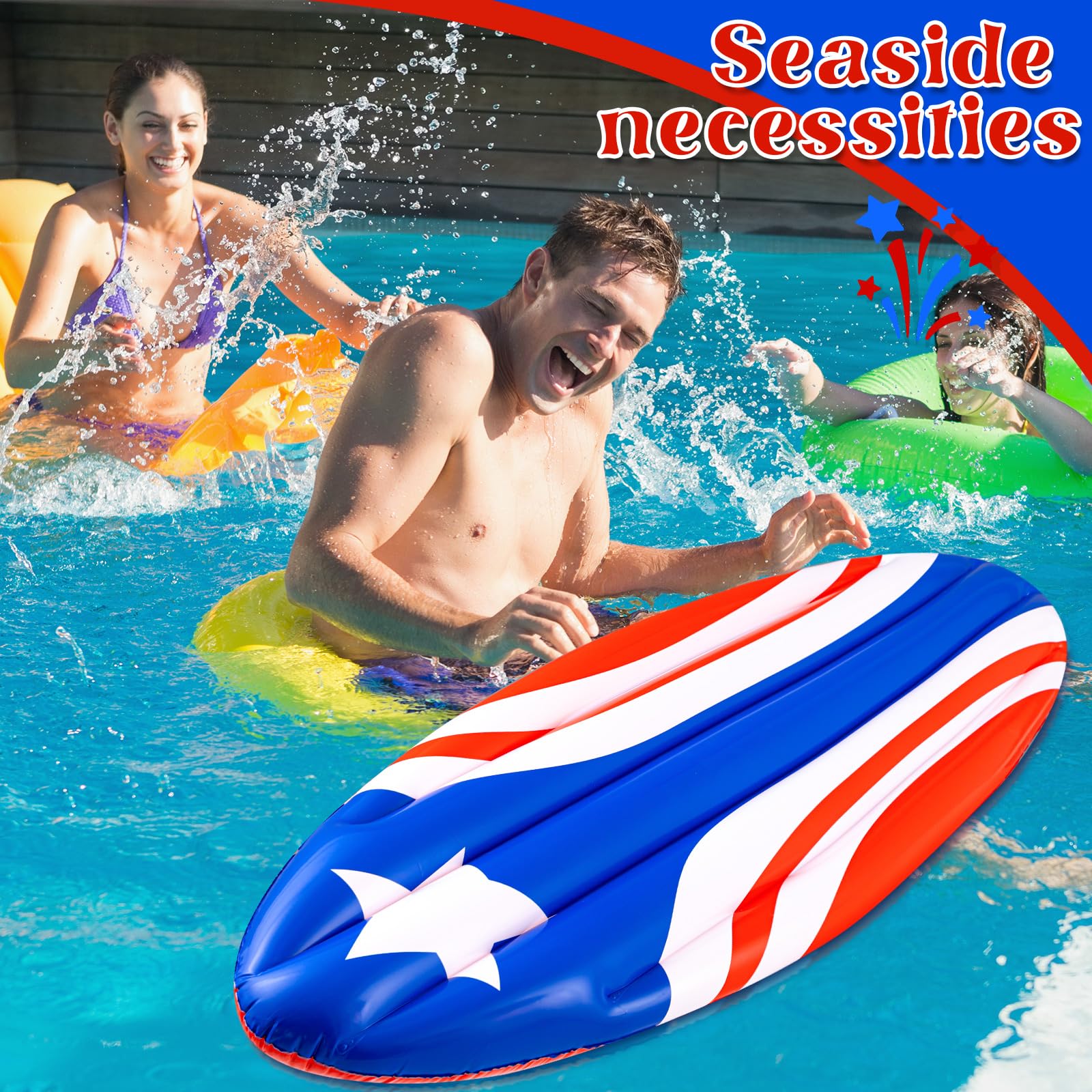 Foto 7 | Tabla De Surf Inflable Cunhill, Bandera Patriótica Estadounidense, 1 Pieza - Venta Internacional.