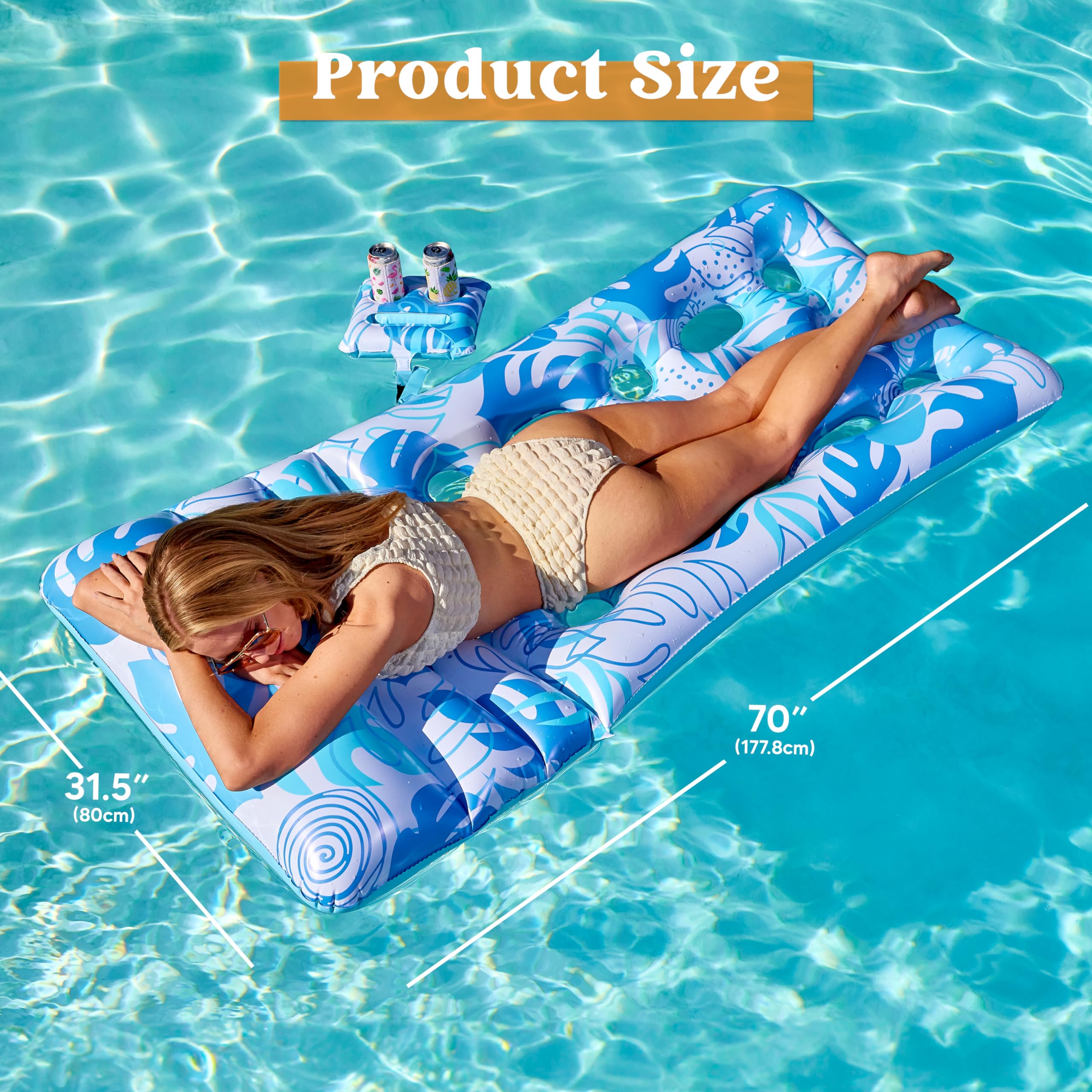 Foto 6 pulgar | Flotador Inflable Para Piscina Sloosh Tropical Leaves Con Respaldo - Venta Internacional.