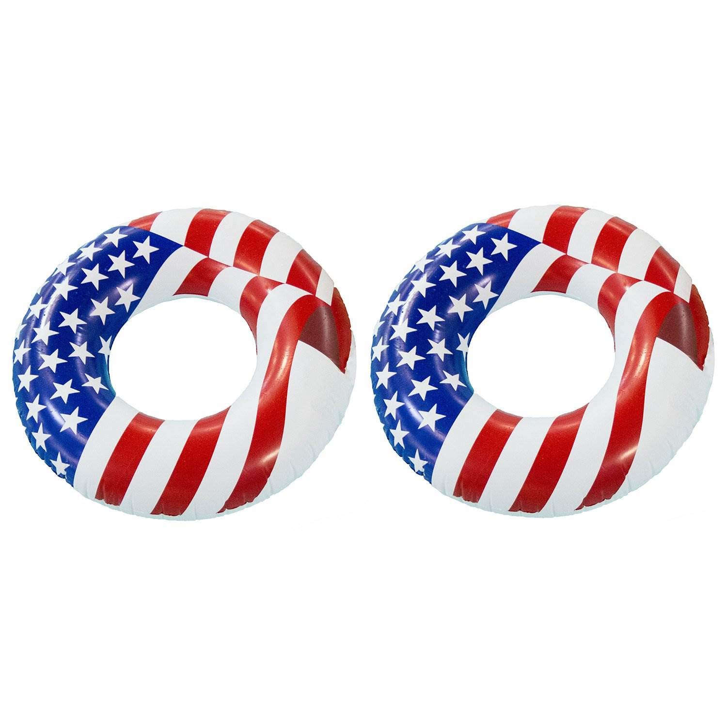 Foto 2 pulgar | Tubo Inflable Para Piscina, Flotador, Línea De Natación, Redondo, 91 Cm, Bandera Estadounidense - Venta Internacional.