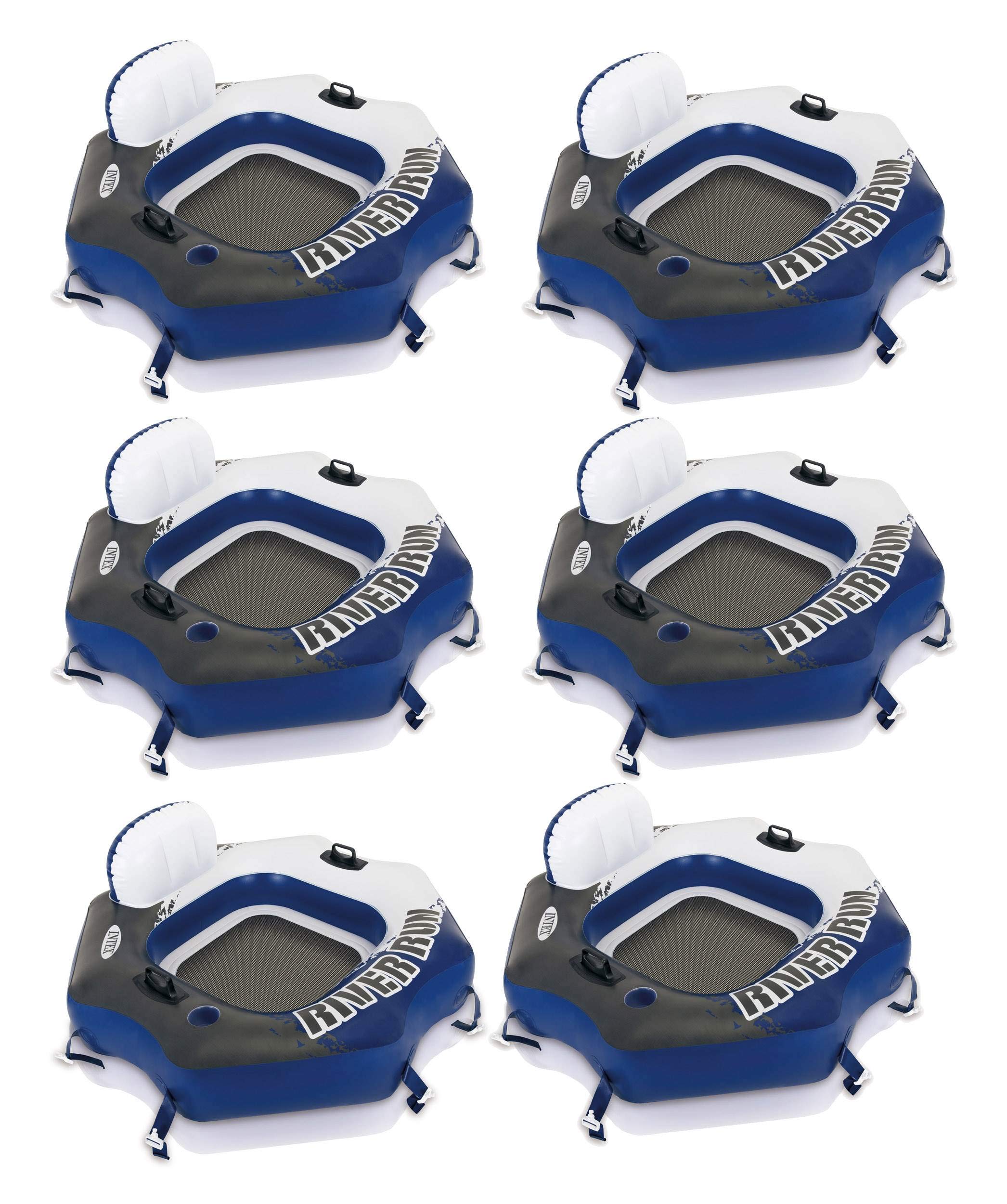 Flotador Inflable Para Balsa Con Tubo Intex River Run Para 1 Persona, Paquete De 6 - Venta Internacional.