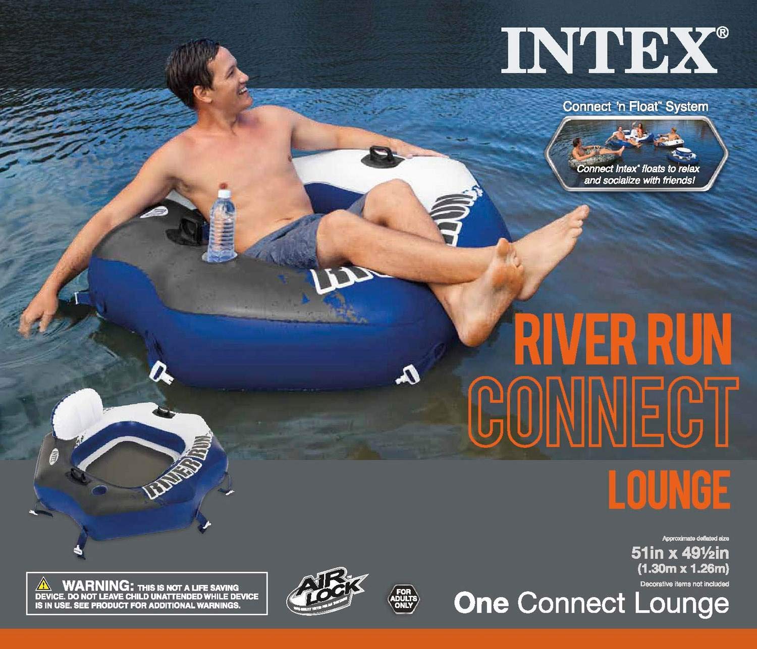 Foto 6 pulgar | Flotador Inflable Para Balsa Con Tubo Intex River Run Para 1 Persona, Paquete De 6 - Venta Internacional.