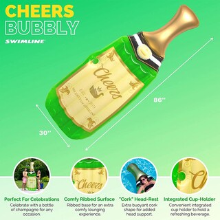 Foto 3 | Tumbona De Piscina Swimline Cheers Bubbly Champagne 220 X 76 X 20 Cm - Venta Internacional.