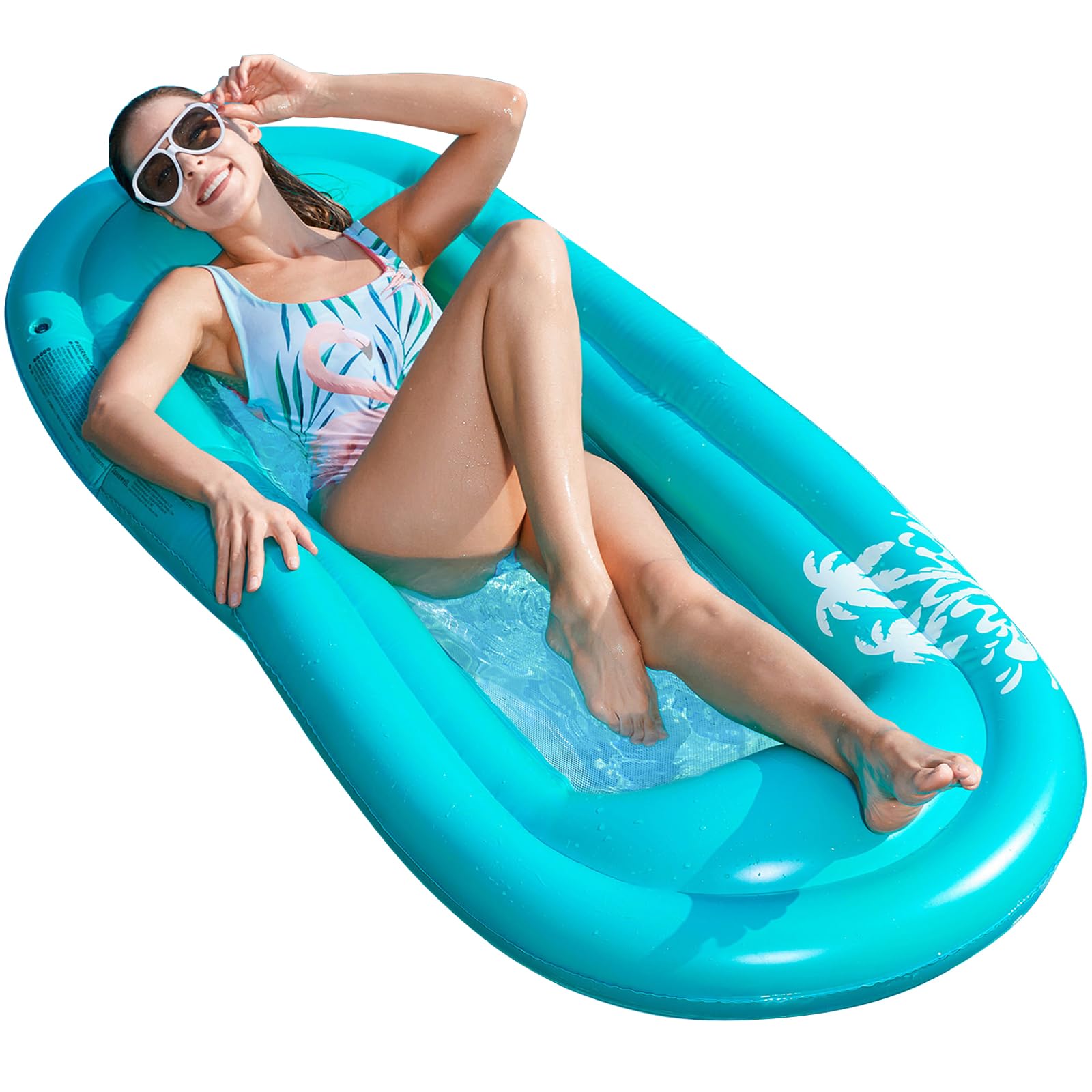 Foto 2 pulgar | Tumbona Inflable Para Piscina, Color Azul Jasonwell, Con Malla, 180 X 85 Cm - Venta Internacional.