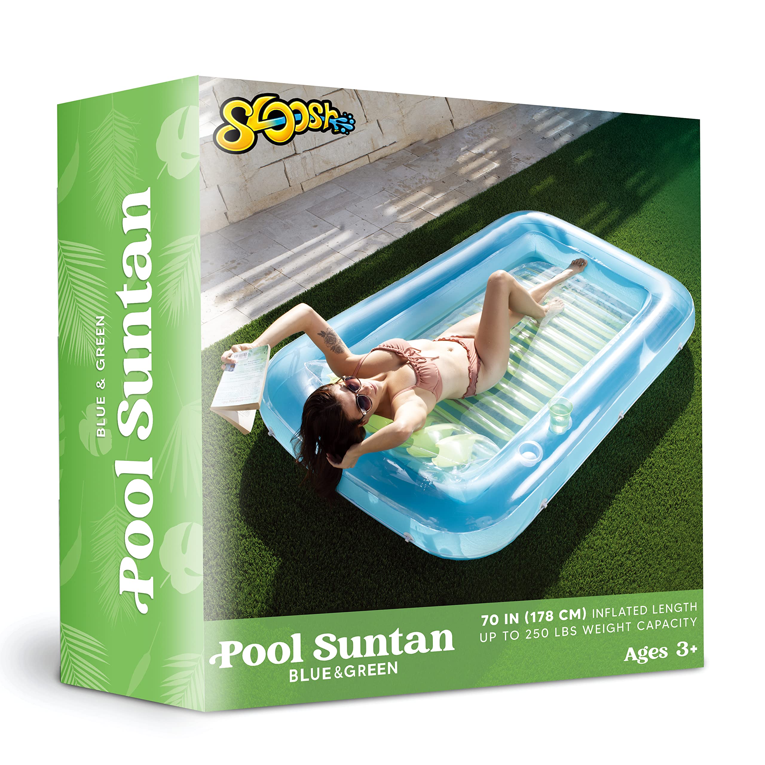 Foto 7 | Flotador Inflable Para Broncearse En La Piscina, Salón, 70 X 46 Cm, En L, Azul - Venta Internacional.