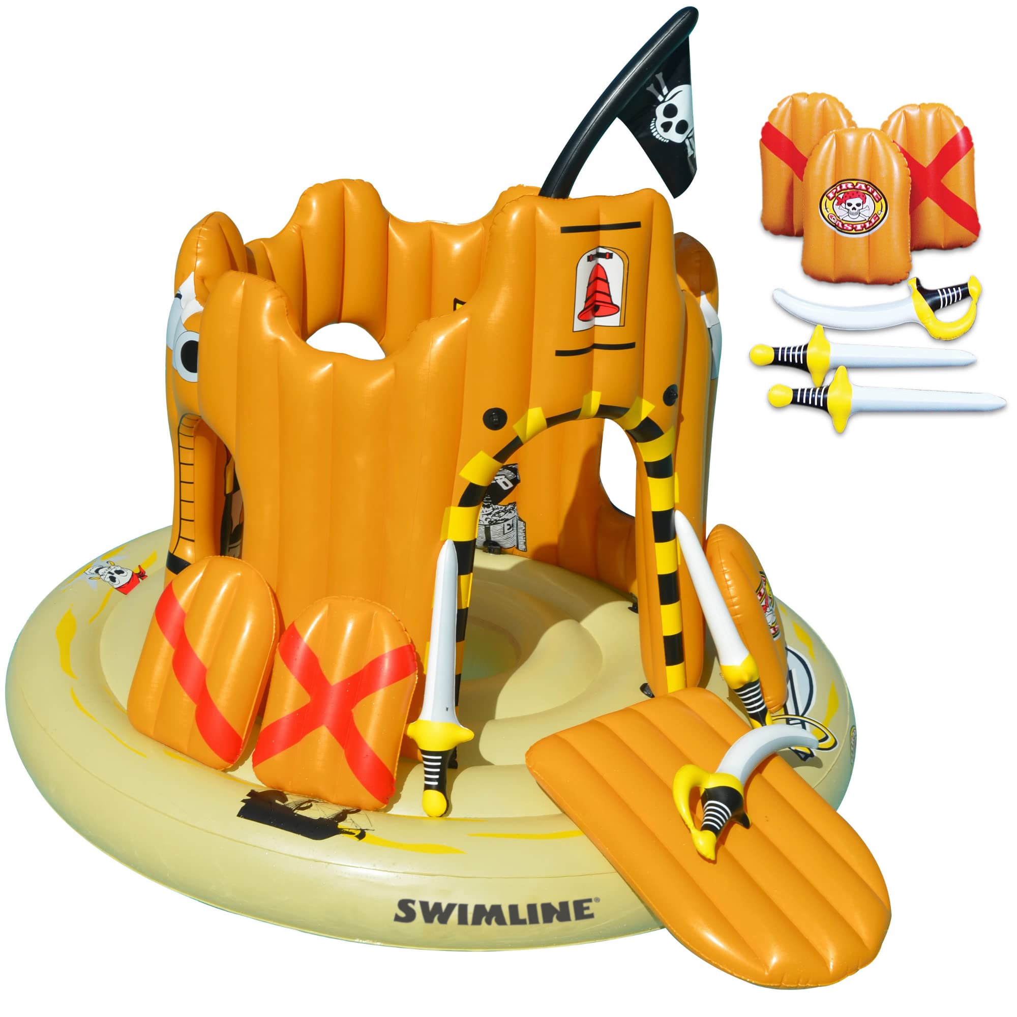 Foto 2 pulgar | Línea De Natación Inflable Pirate Castle Para Niños Y Adultos - Venta Internacional.