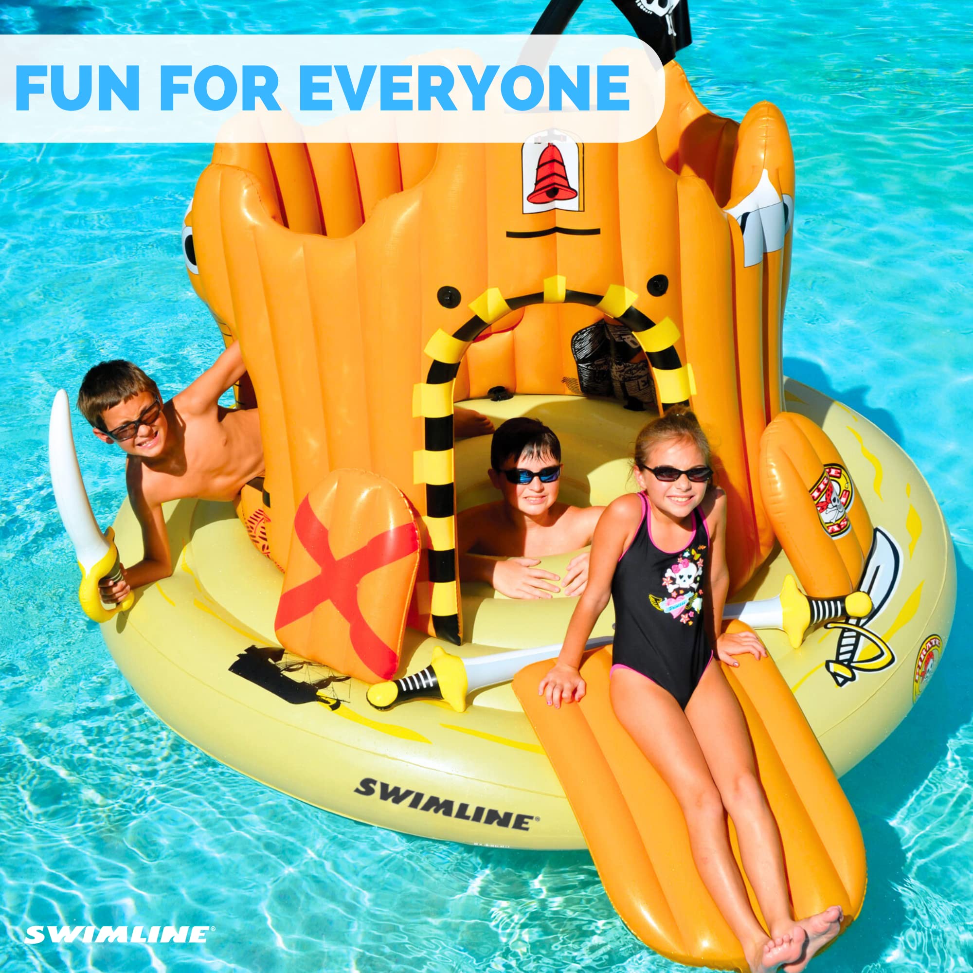 Foto 3 pulgar | Línea De Natación Inflable Pirate Castle Para Niños Y Adultos - Venta Internacional.