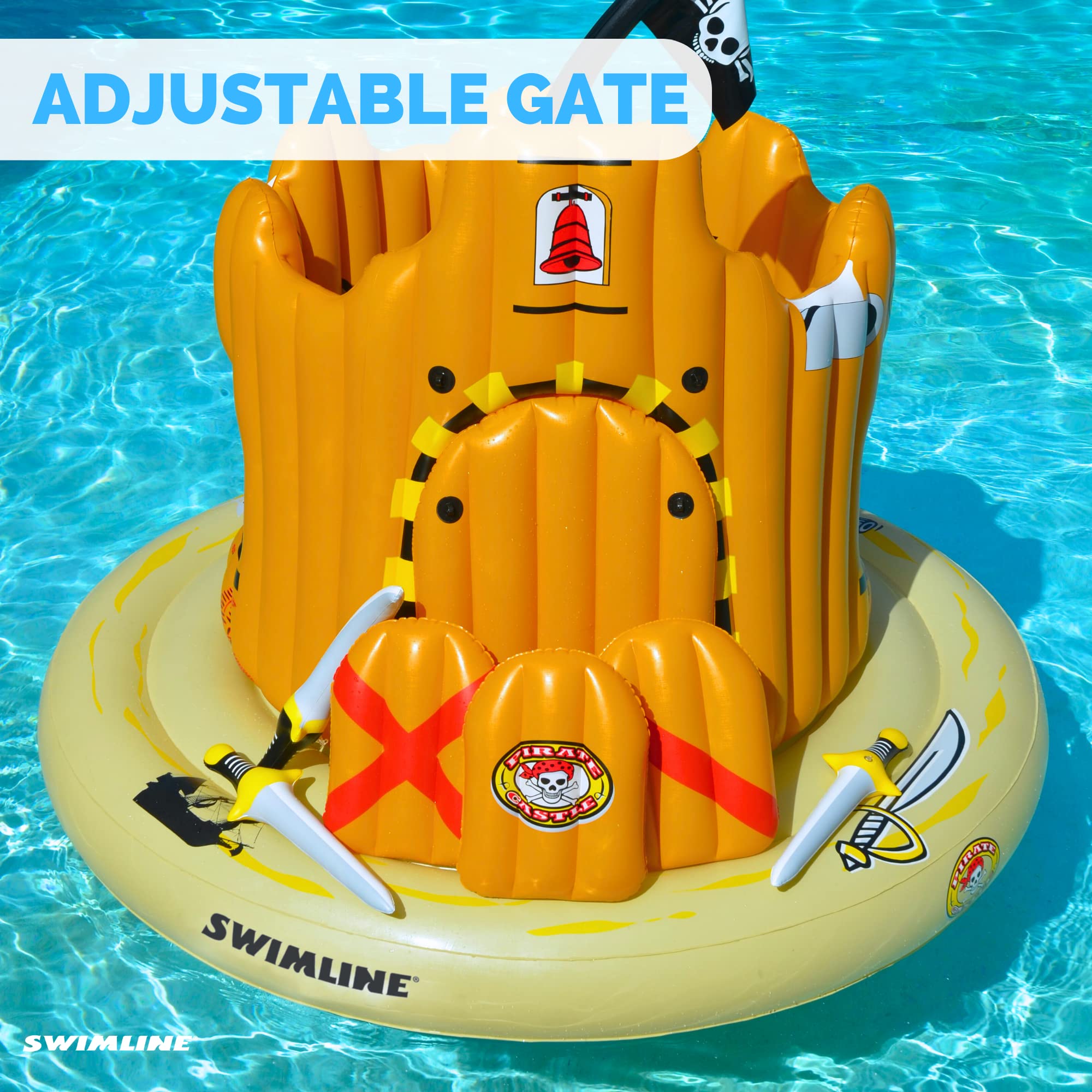 Foto 4 pulgar | Línea De Natación Inflable Pirate Castle Para Niños Y Adultos - Venta Internacional.