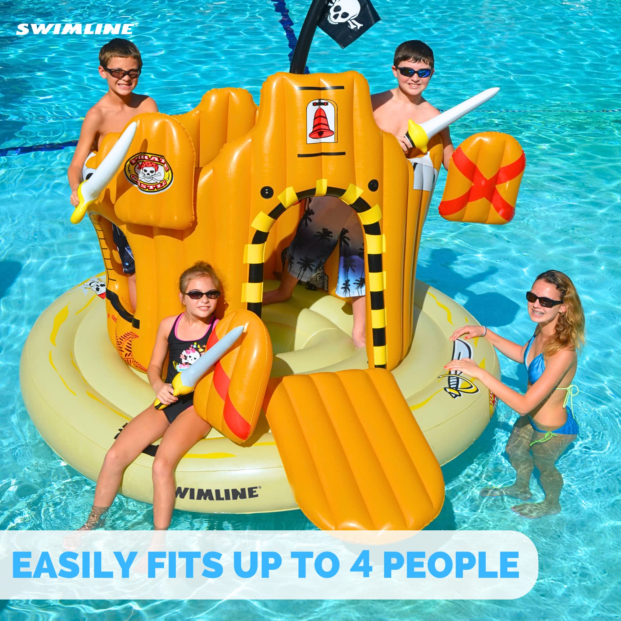 Foto 5 pulgar | Línea De Natación Inflable Pirate Castle Para Niños Y Adultos - Venta Internacional.