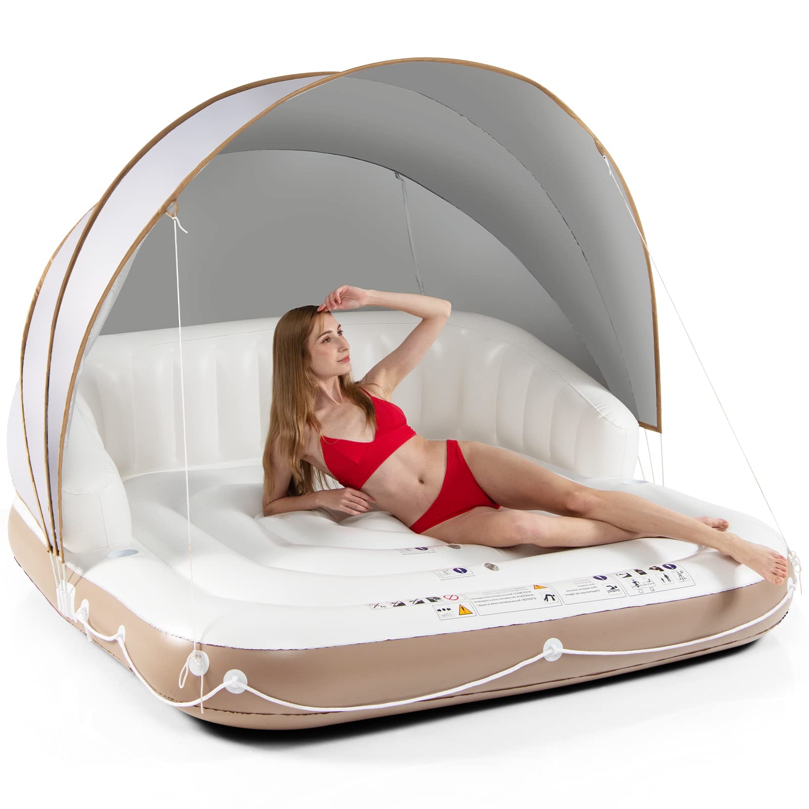 Flotador De Piscina Giantex De Canopy Island Con Sombrilla Para Adultos - Venta Internacional. $3,330