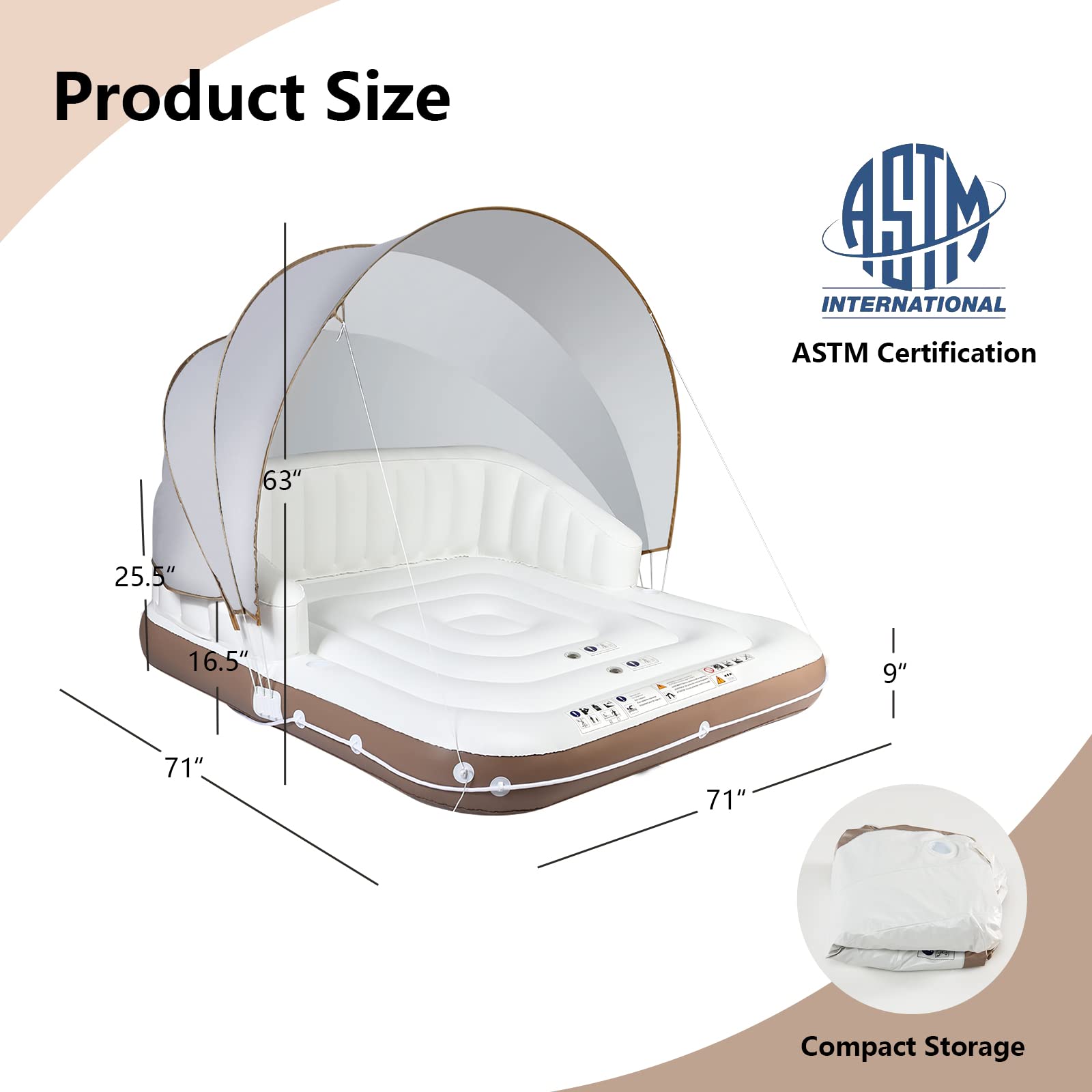 Foto 8 pulgar | Flotador De Piscina Giantex De Canopy Island Con Sombrilla Para Adultos - Venta Internacional.