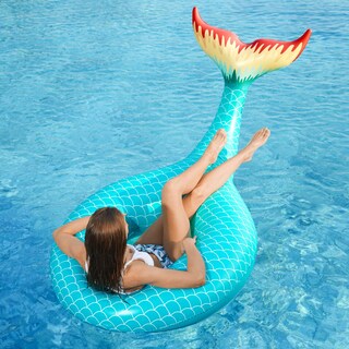 Foto 7 | Piscina Hinchable Jasonwell Con Forma De Cola De Sirena Gigante, Color Verde - Venta Internacional.