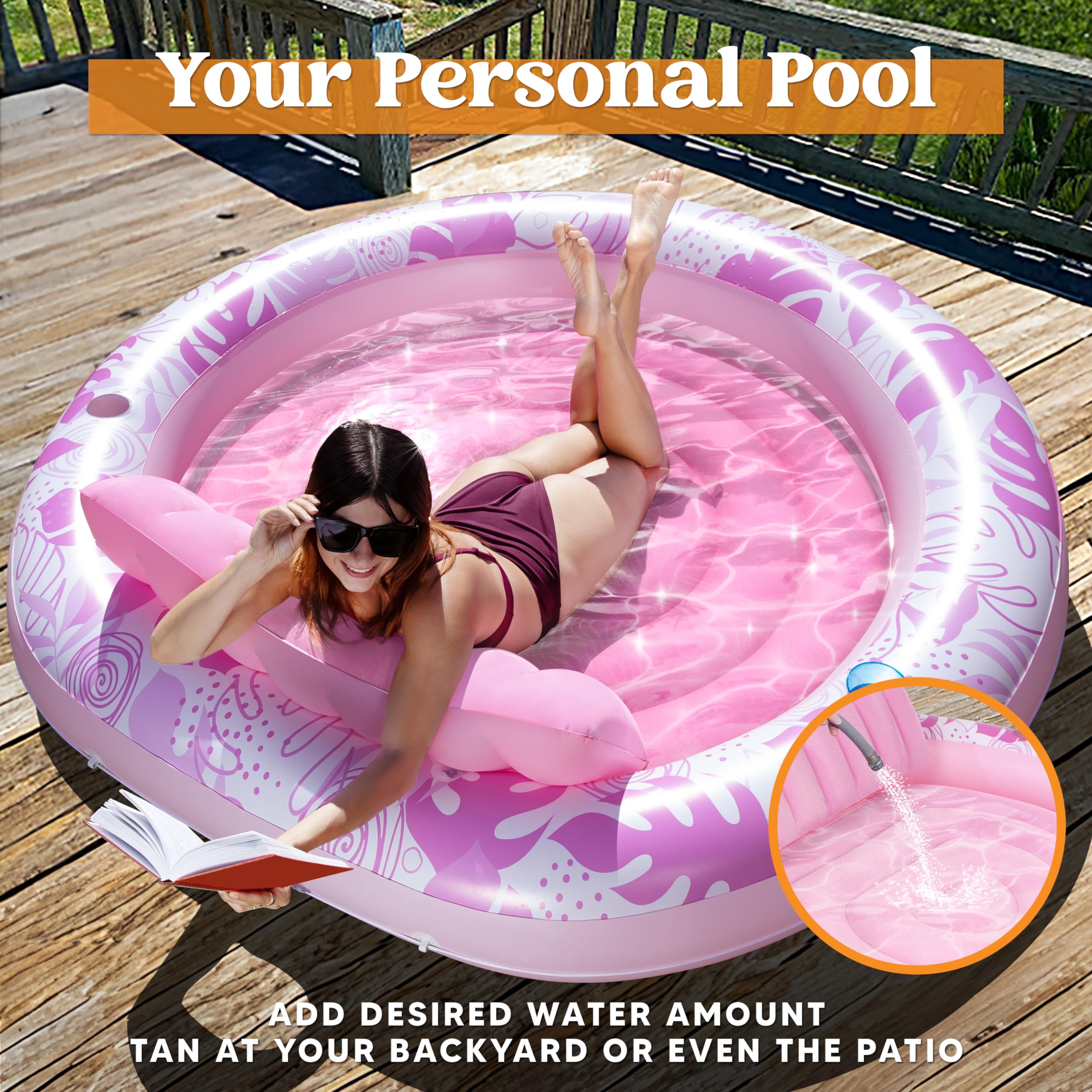 Foto 4 pulgar | Tumbona De Piscina Float Sloosh Tanning De Tela De Lujo Rosa - Venta Internacional.