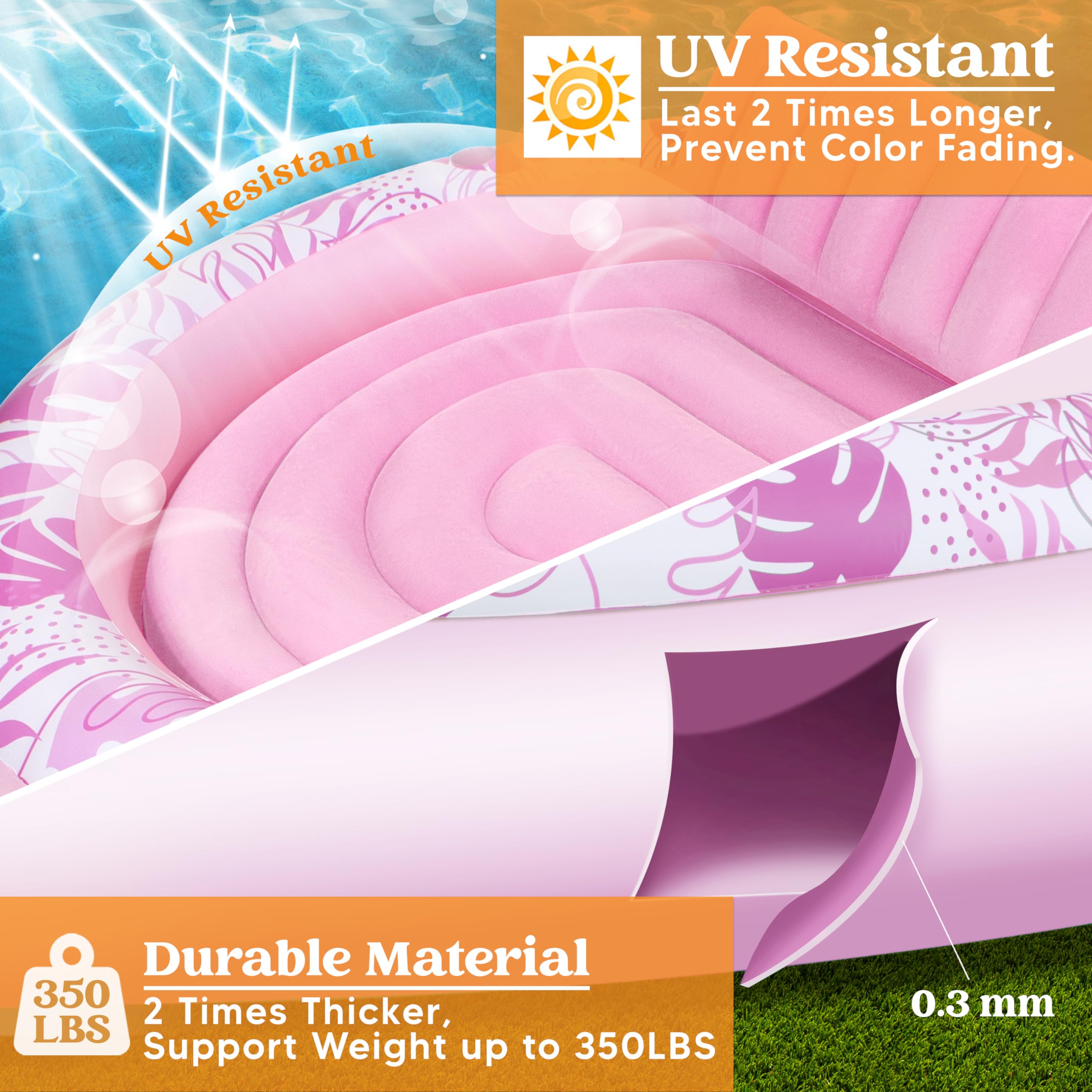 Foto 5 pulgar | Tumbona De Piscina Float Sloosh Tanning De Tela De Lujo Rosa - Venta Internacional.