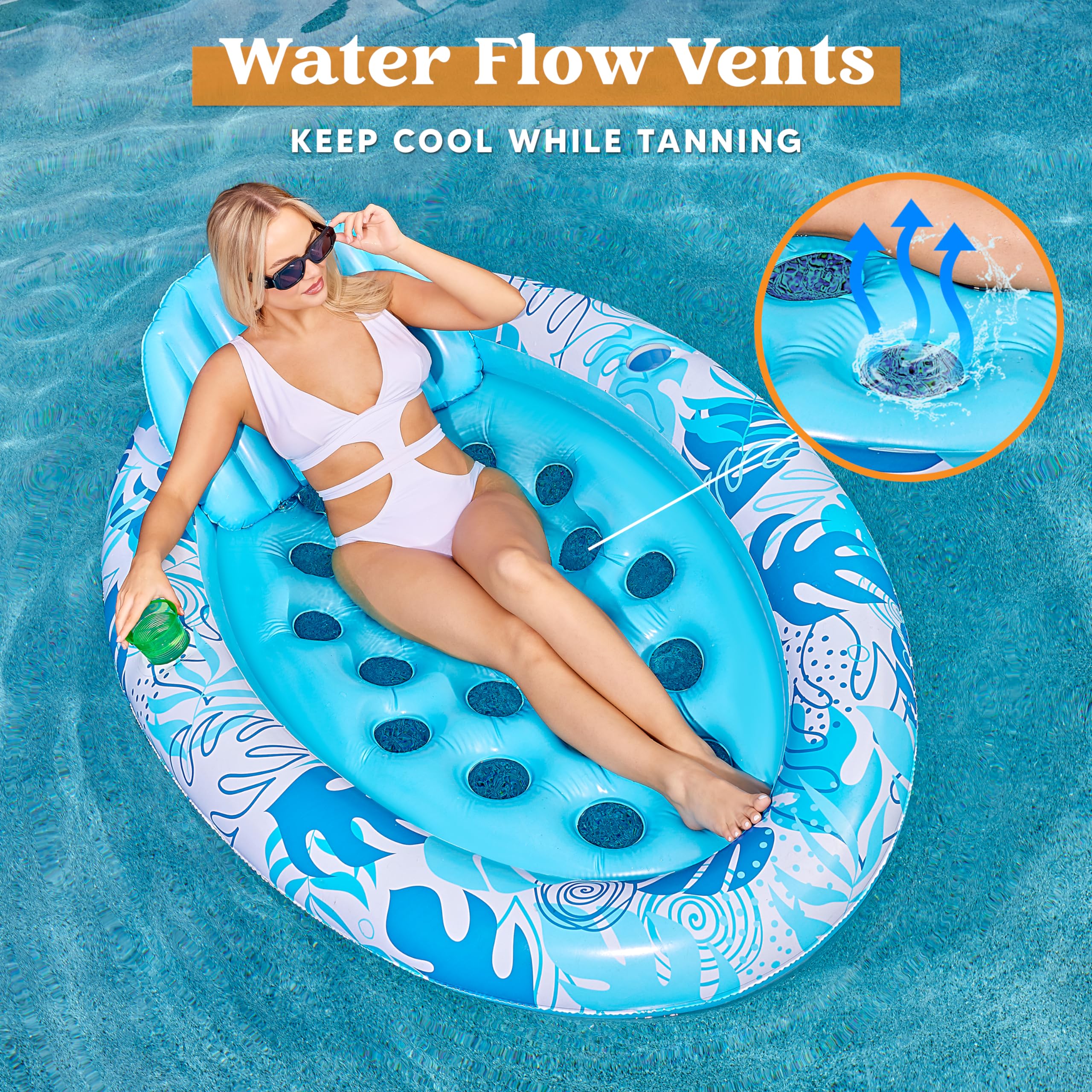 Foto 3 pulgar | Tumbona Inflable Para Bronceado En Forma De Flotador Para Piscina Sloosh, Ovalada - Venta Internacional.