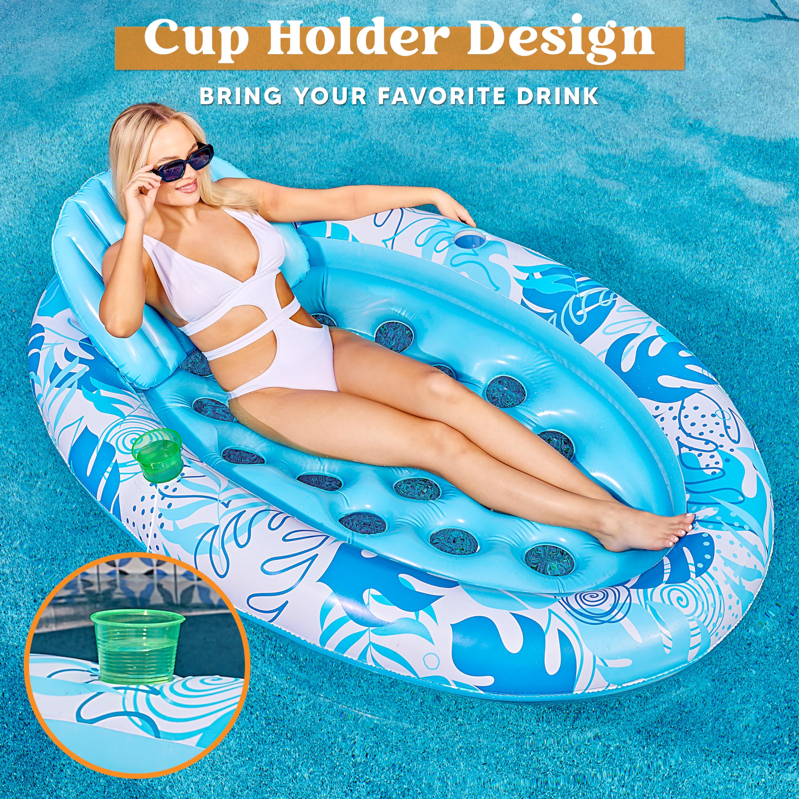 Foto 8 pulgar | Tumbona Inflable Para Bronceado En Forma De Flotador Para Piscina Sloosh, Ovalada - Venta Internacional.