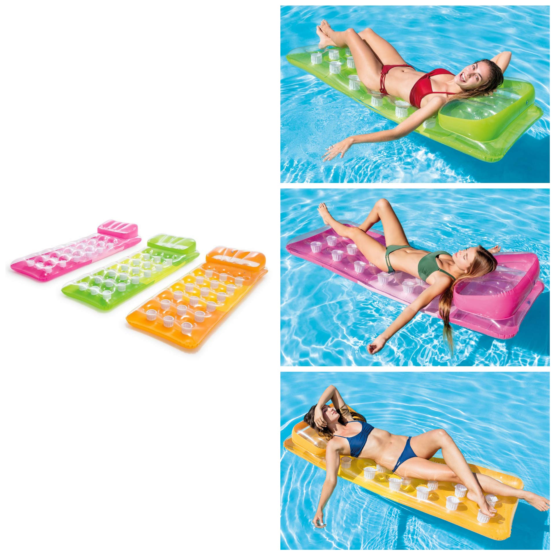 Foto 2 pulgar | Alfombra Moderna Con 18 Bolsillos Y Almohada, Estilo Pool Lounge Intex - Venta Internacional.