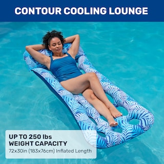 Foto 2 | Piscina Float Aqua Inflable Contour Lounge Con 18 Bolsillos, Helechos Azules - Venta Internacional.