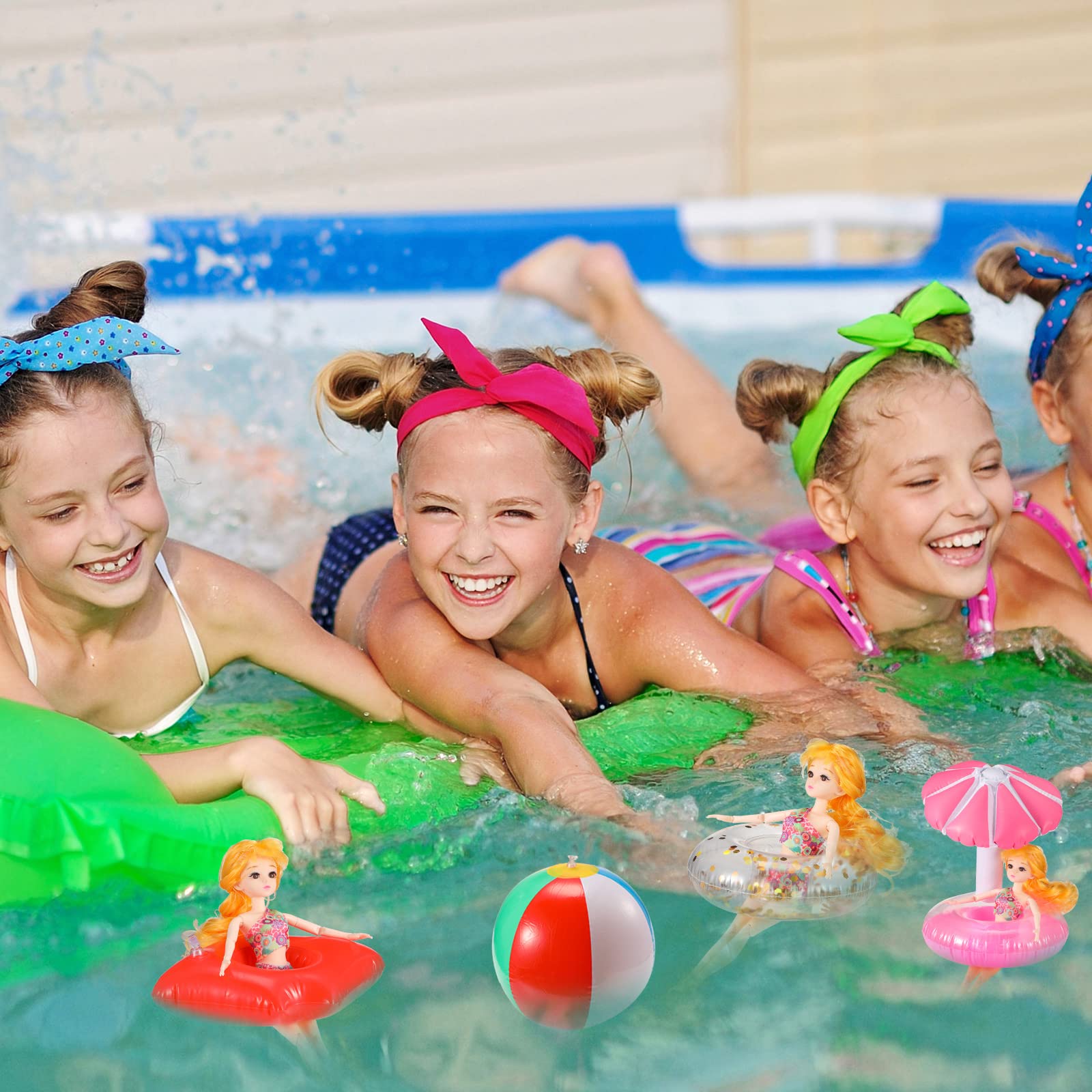Foto 5 pulgar | Set De Flotadores De Piscina Para Muñecas De Niña De 11.5 Pulgadas Con Accesorios - Venta Internacional.