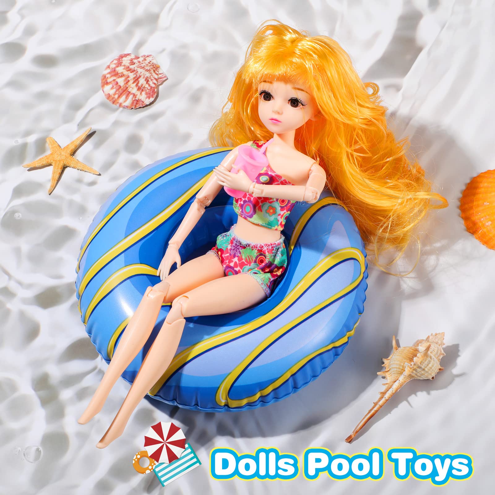 Foto 8 pulgar | Set De Flotadores De Piscina Para Muñecas De Niña De 11.5 Pulgadas Con Accesorios - Venta Internacional.