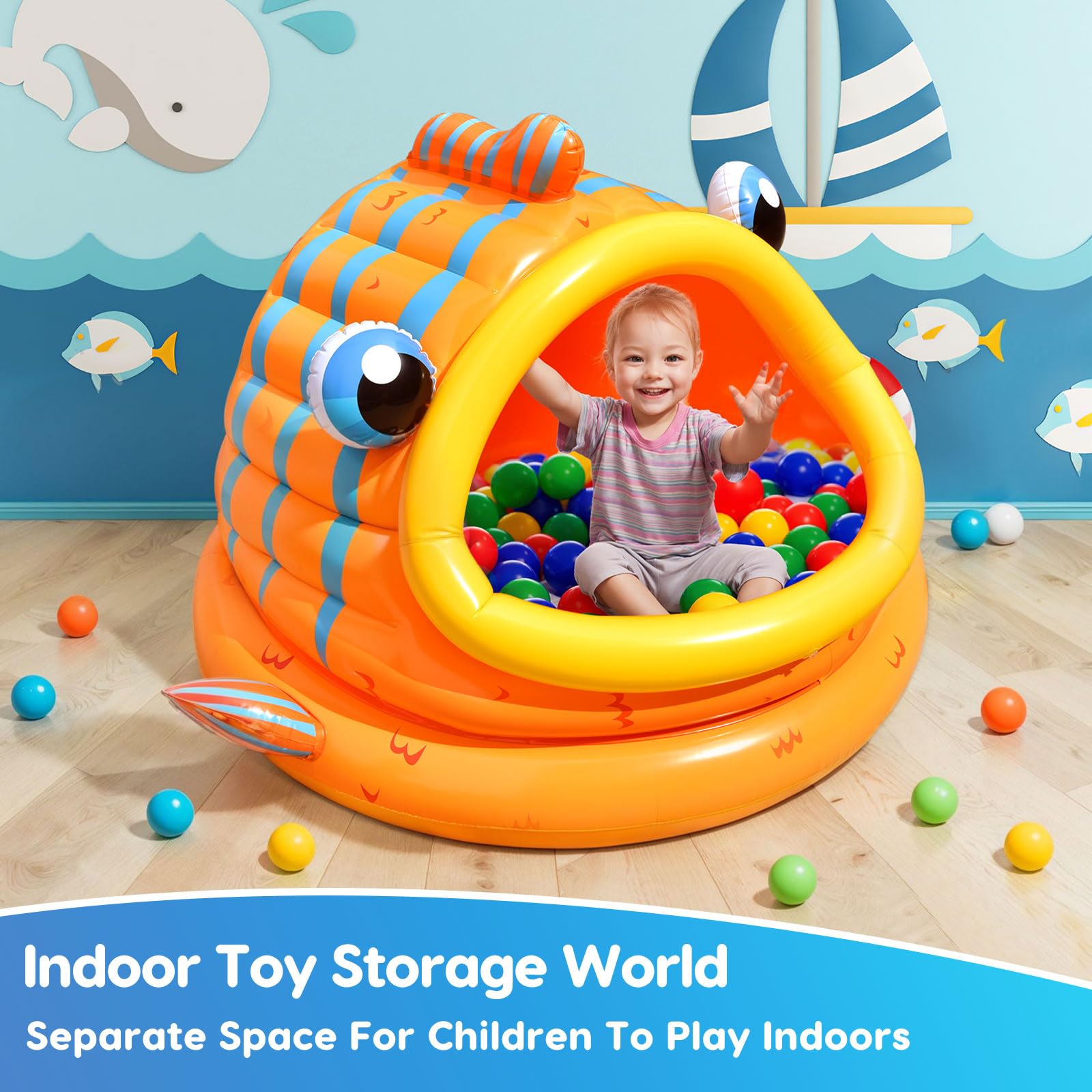 Foto 5 pulgar | Toldo Inflable Con Sombra Para Niños, Divertido, Pequeño Juguete, Diseño De Ballenas - Venta Internacional.