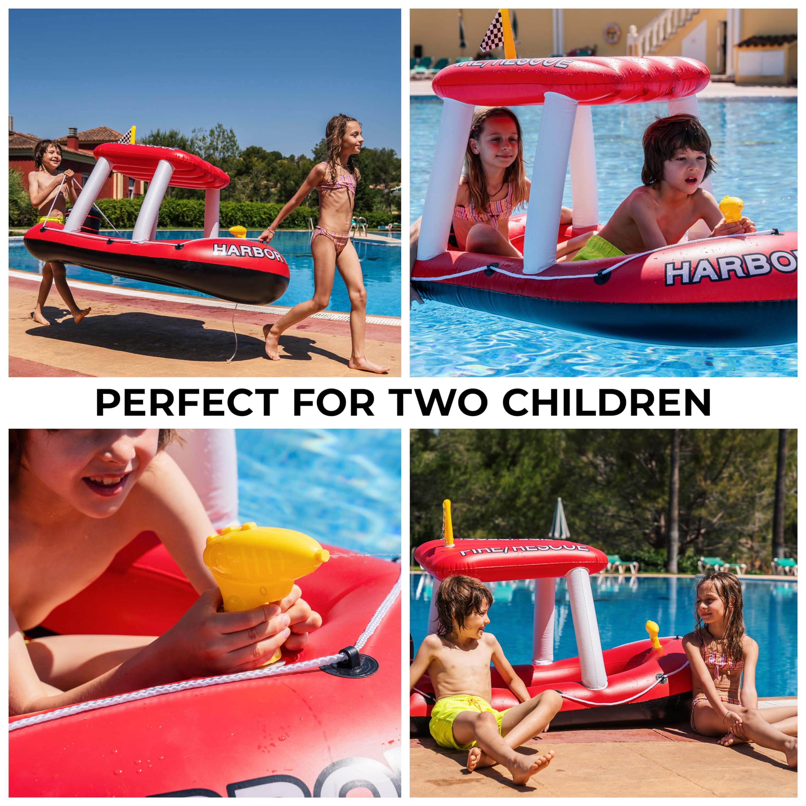 Foto 5 | Juguete Inflable Para Piscina Zonetech Fire Boat Fire Rescue - Venta Internacional.