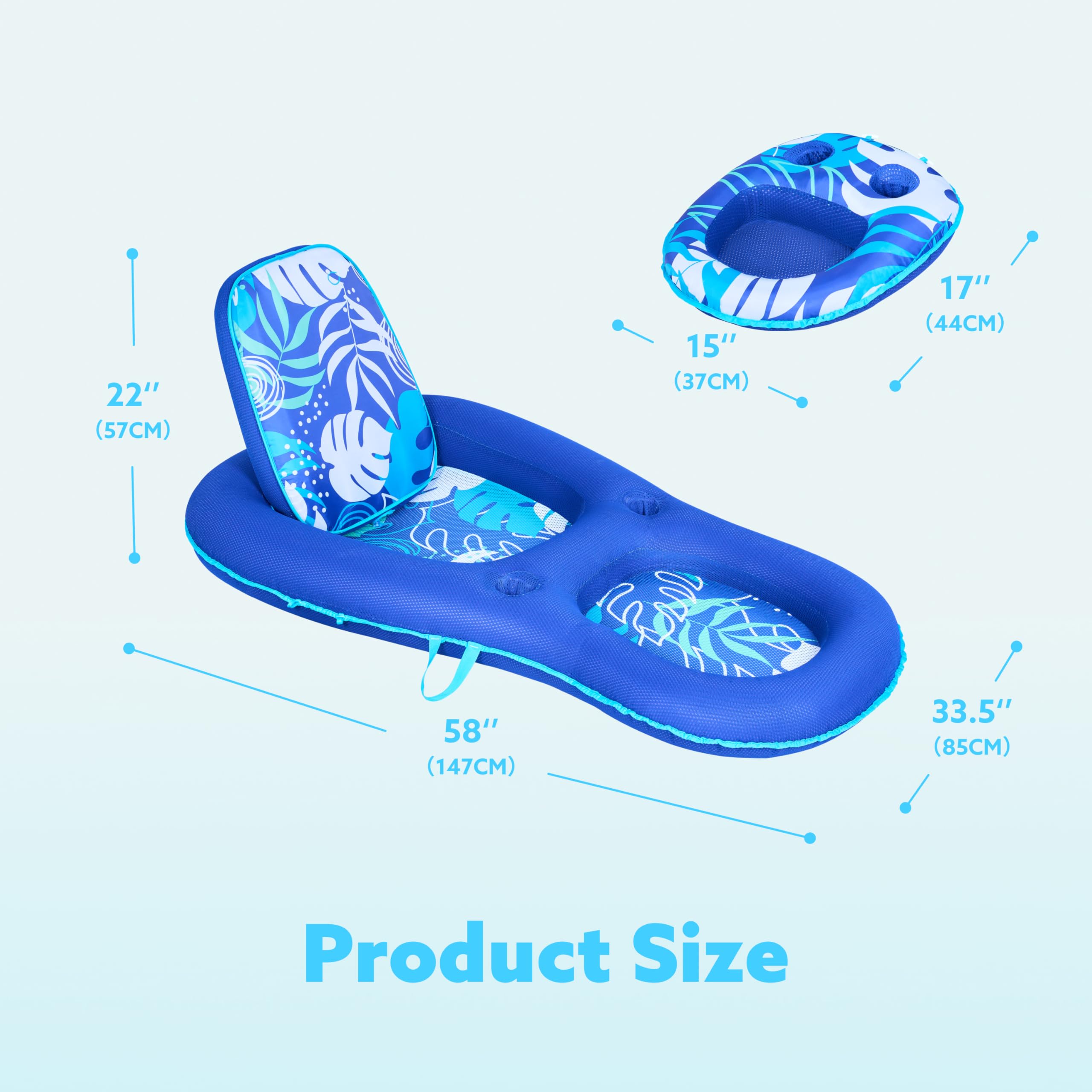 Foto 8 pulgar | Tumbona Para Piscina Sloosh Para Adultos Con Portavasos  Color Azul Oscuro - Venta Internacional.