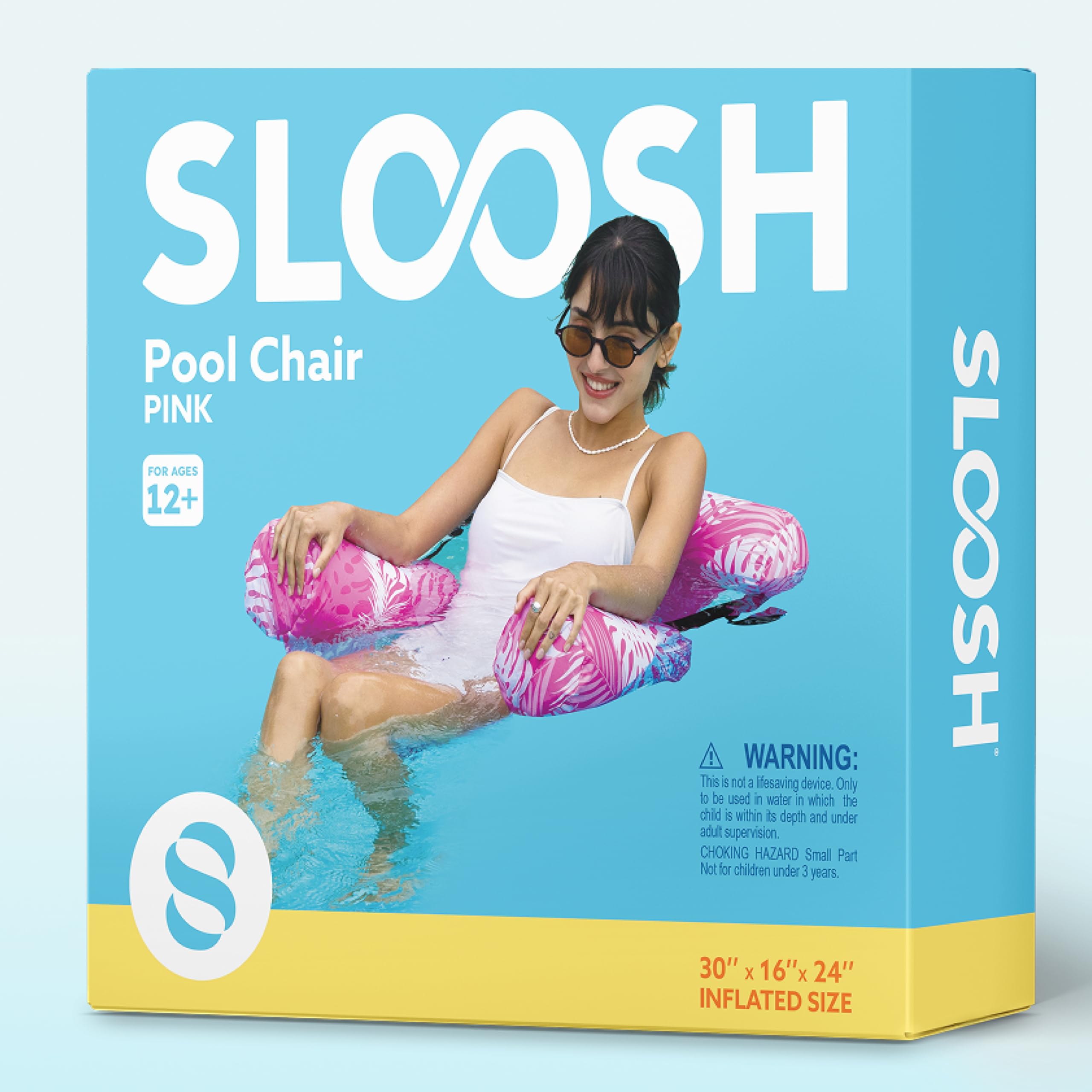 Foto 8 pulgar | Silla Flotante Para Piscina Sloosh Sloosh Convertible  Color Rosa Tropical - Venta Internacional.