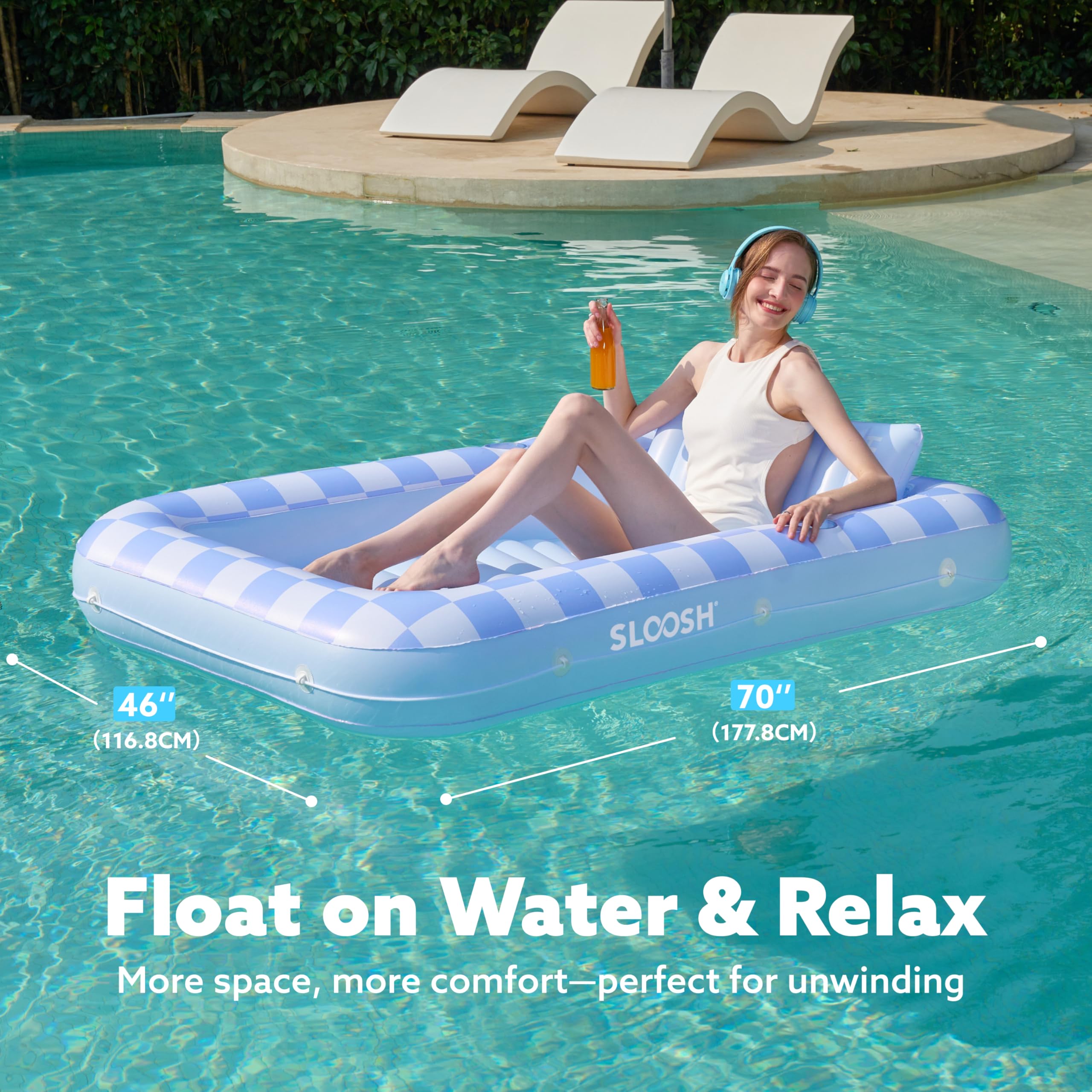 Foto 7 pulgar | Tumbona Hinchable De Bronceado Para Piscina Float Sloosh De 70 X 46 Cm  Color Azul - Venta Internacional.