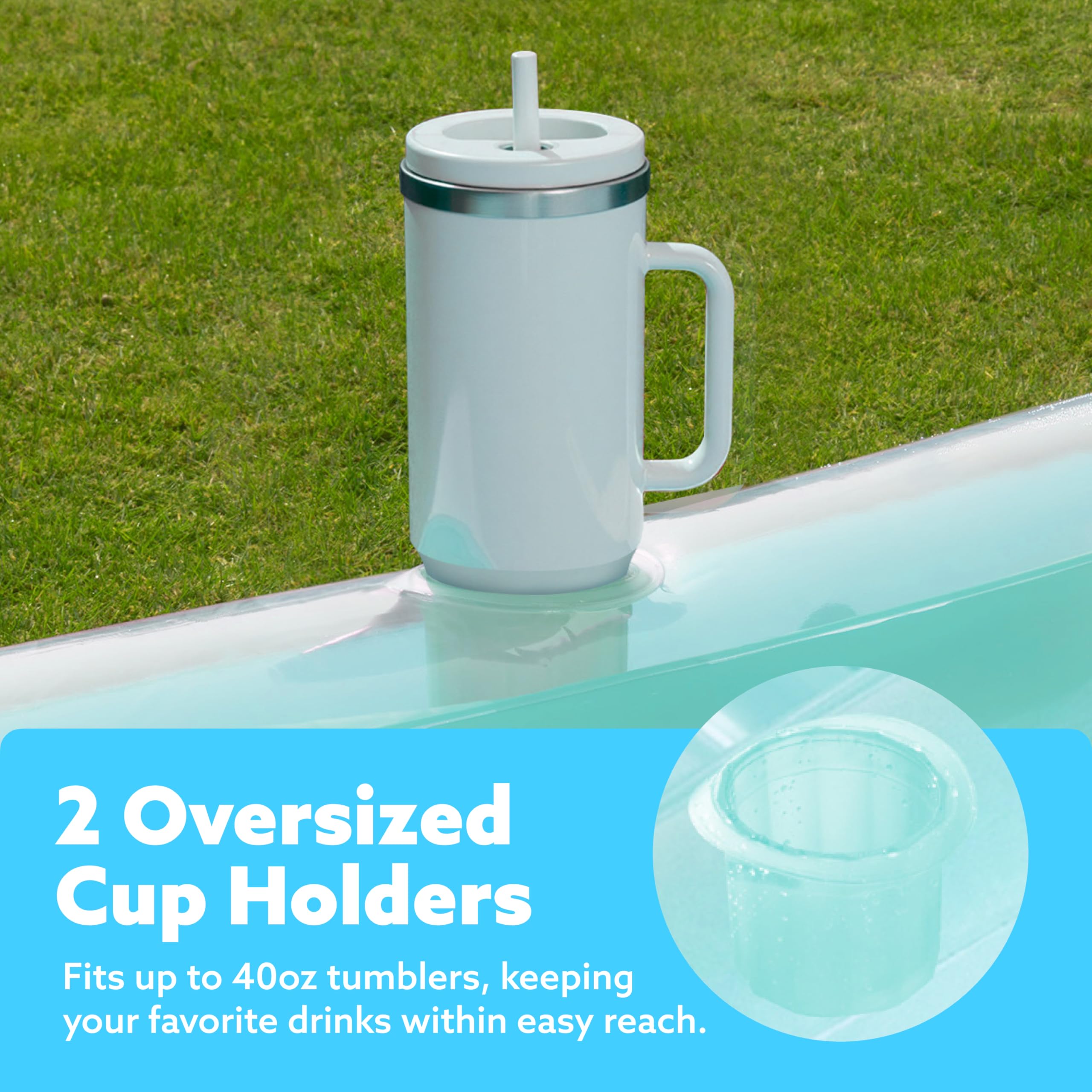Foto 5 pulgar | Tumbona Inflable Para Bronceado Para Piscina Float Sloosh Xl  Color Cian  85 X 57 Cm - Venta Internacional.