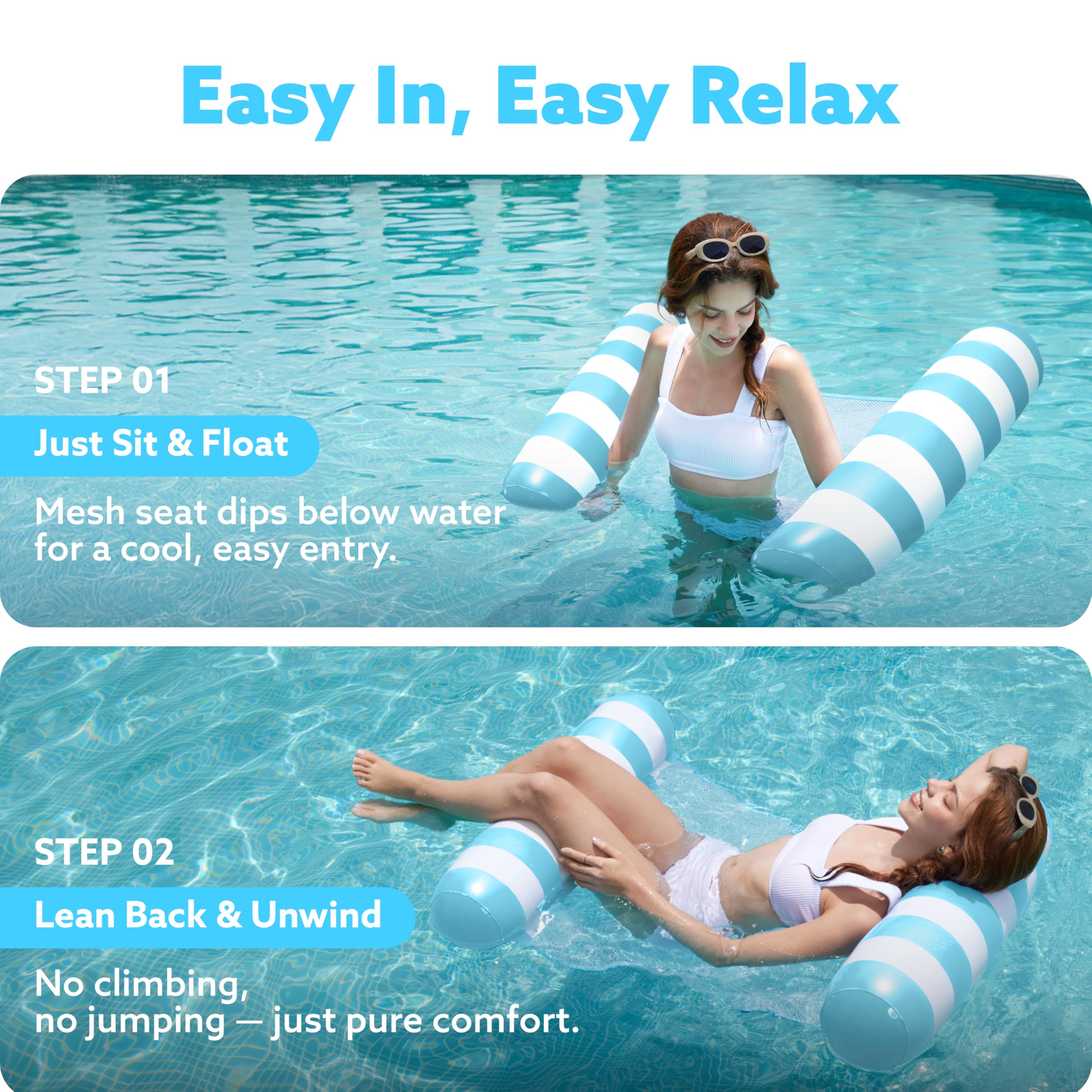 Foto 5 pulgar | Flotadores Tipo Hamaca Para Piscina  Tipo Sloosh Strip  4 En 1 Para Adultos  Paquete De 2 - Venta Internacional.