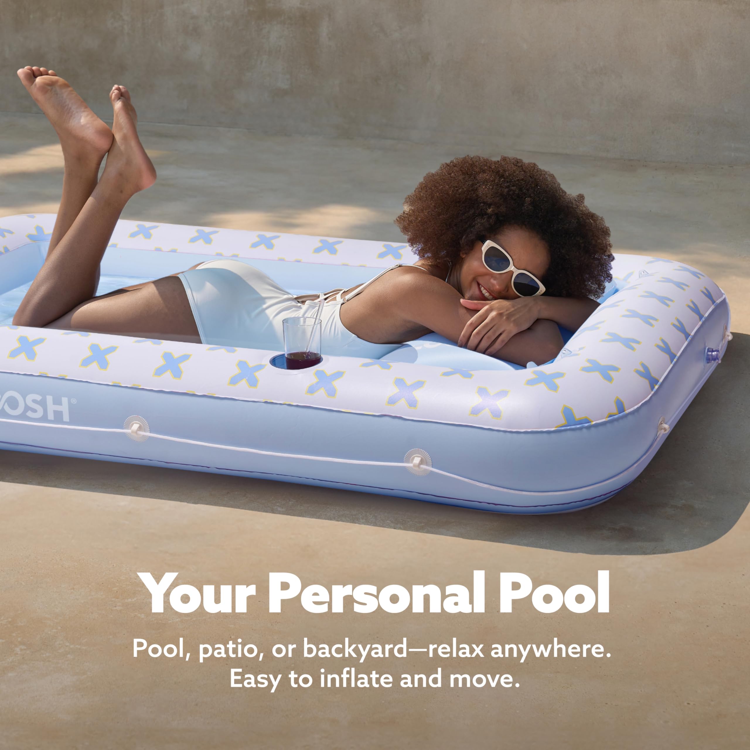 Foto 3 pulgar | Tumbona Inflable De Bronceado Para Piscina Float Sloosh Blue Breezestar - Venta Internacional.