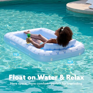 Foto 6 | Tumbona Inflable De Bronceado Para Piscina Float Sloosh Blue Breezestar - Venta Internacional.