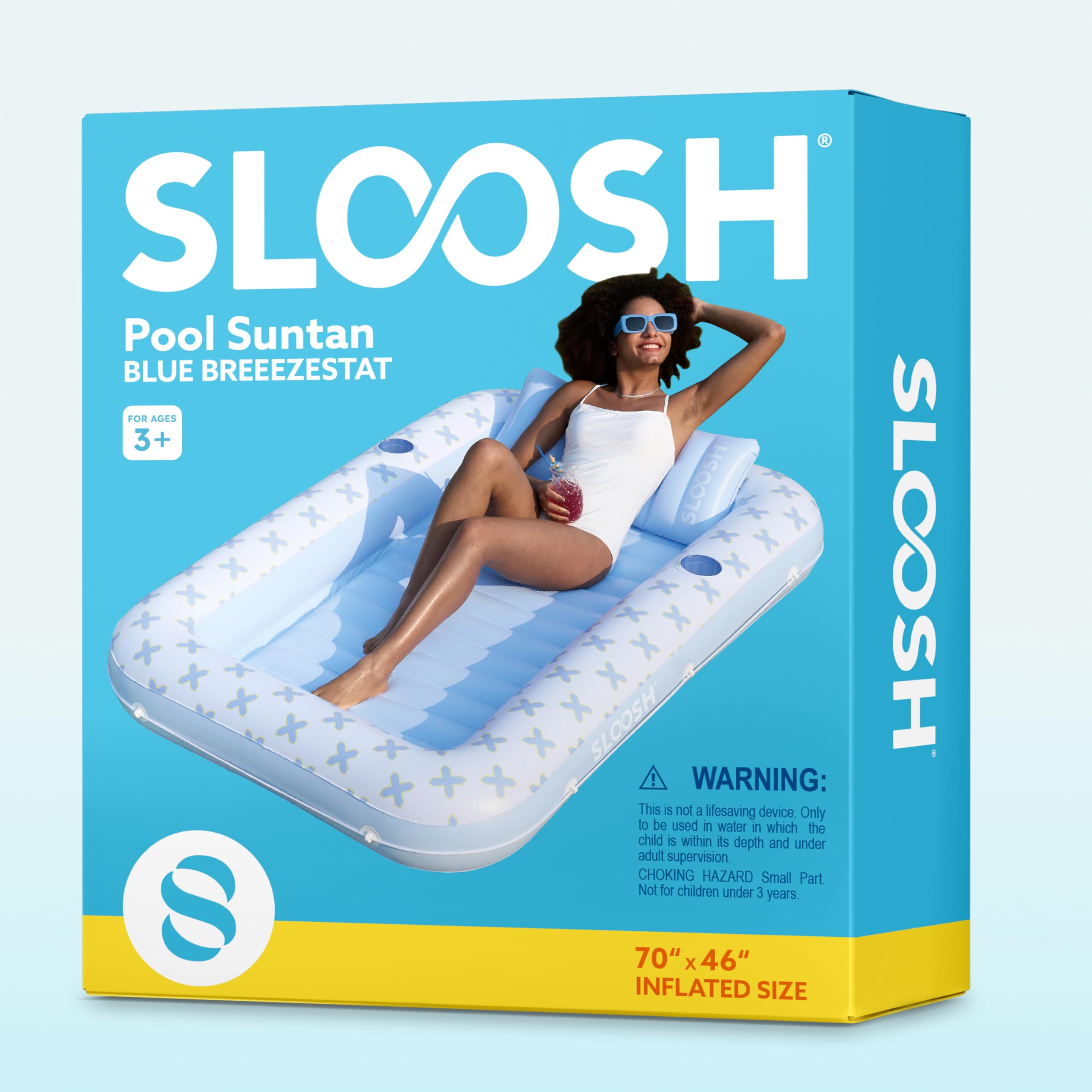 Foto 8 pulgar | Tumbona Inflable De Bronceado Para Piscina Float Sloosh Blue Breezestar - Venta Internacional.