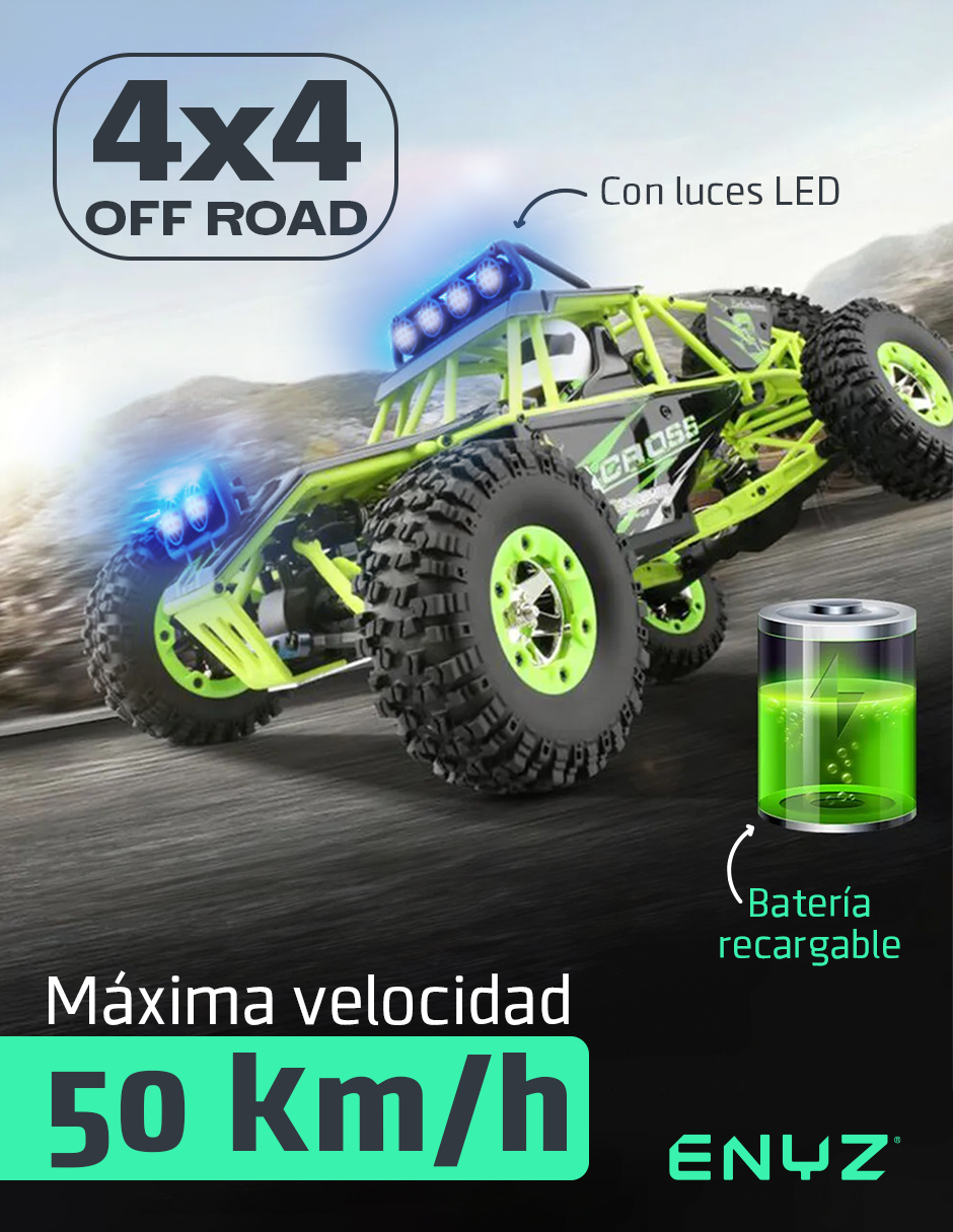 Foto 3 pulgar | Carro Control Remoto 4x4 50km/h Buggy Rc Camioneta Enyz 12428/7